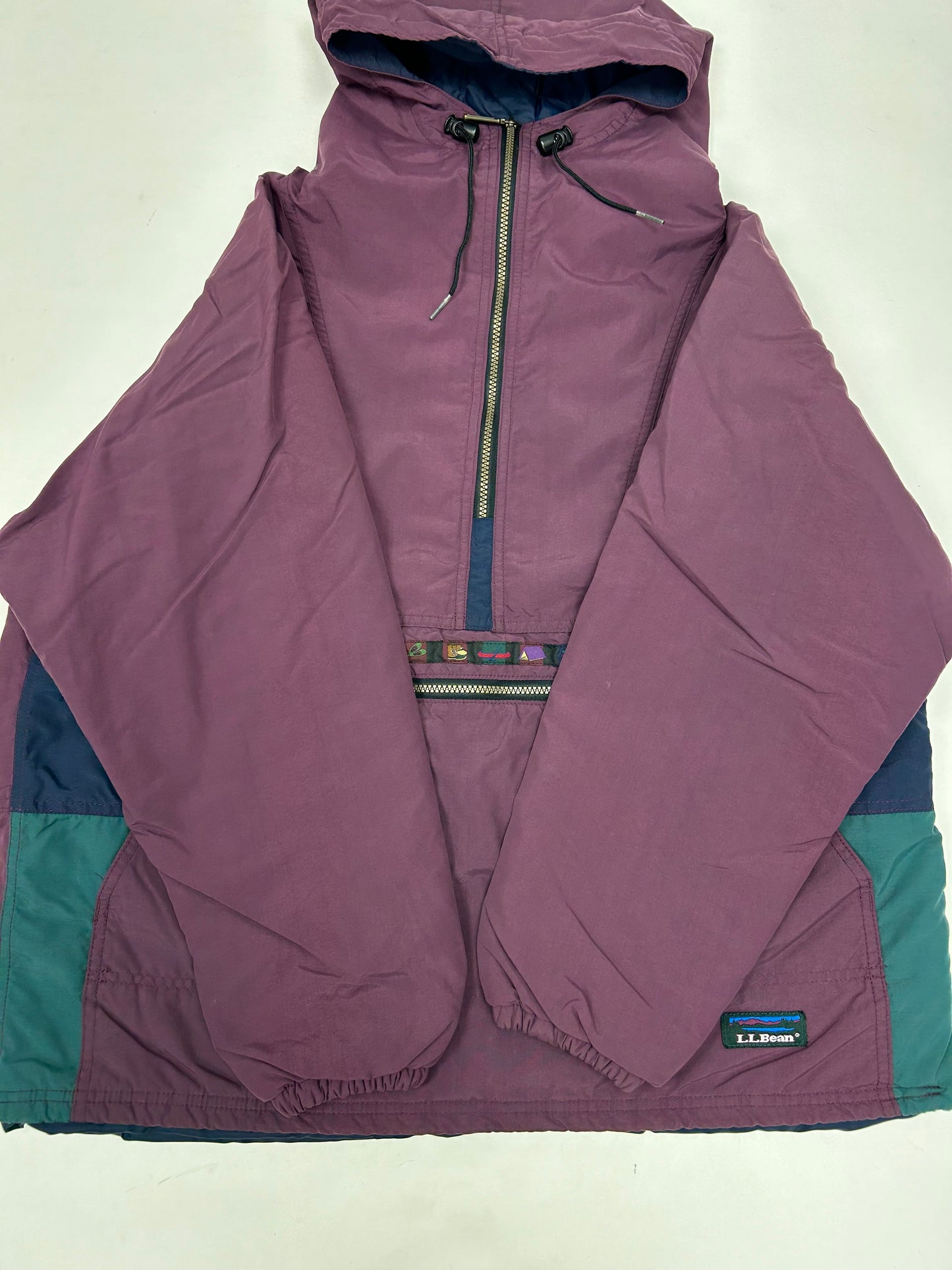 Vintage 90s LL Bean 1/2 Zip Anorak Thinsulate 3M Windbreaker Medium/Large Fit 25.25x26.5 Inches