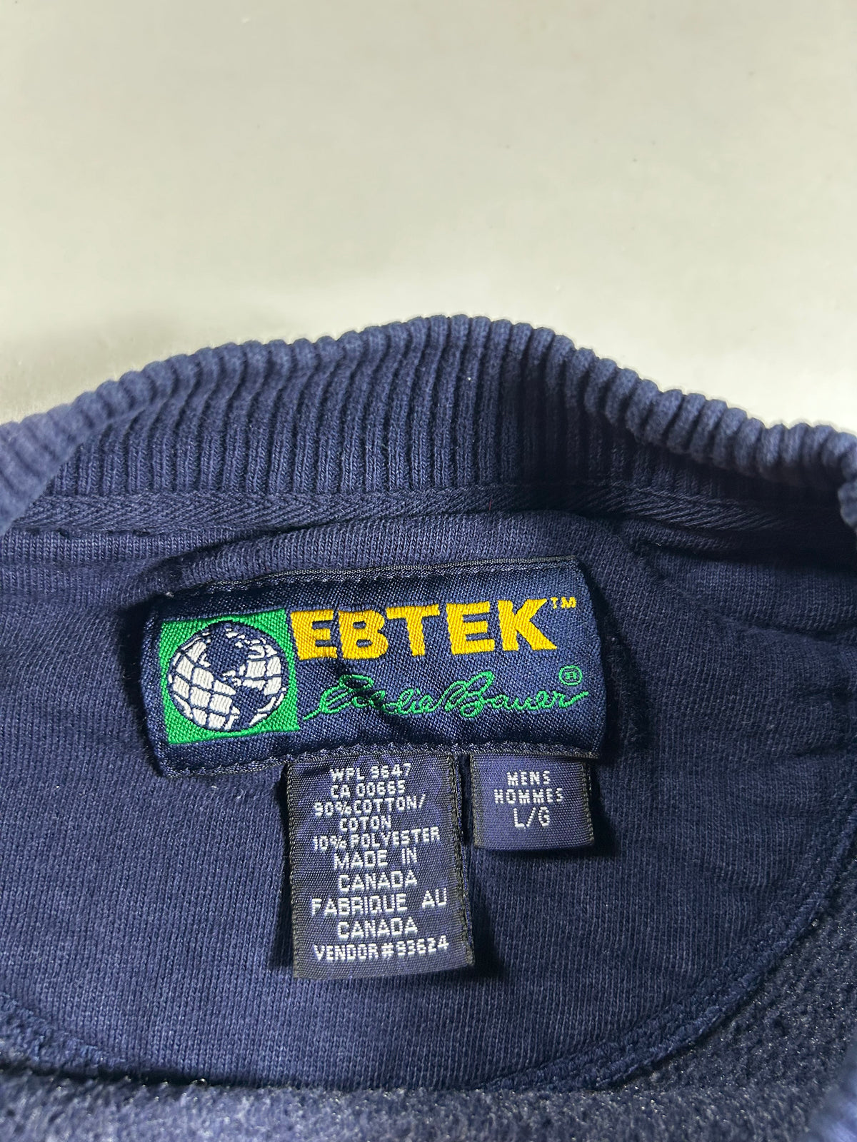 Vintage Eddie Bauer Athletic Department Crewneck Sweatshirt EBTEK 27x28 Inches Large As Is Has Wear & Marks