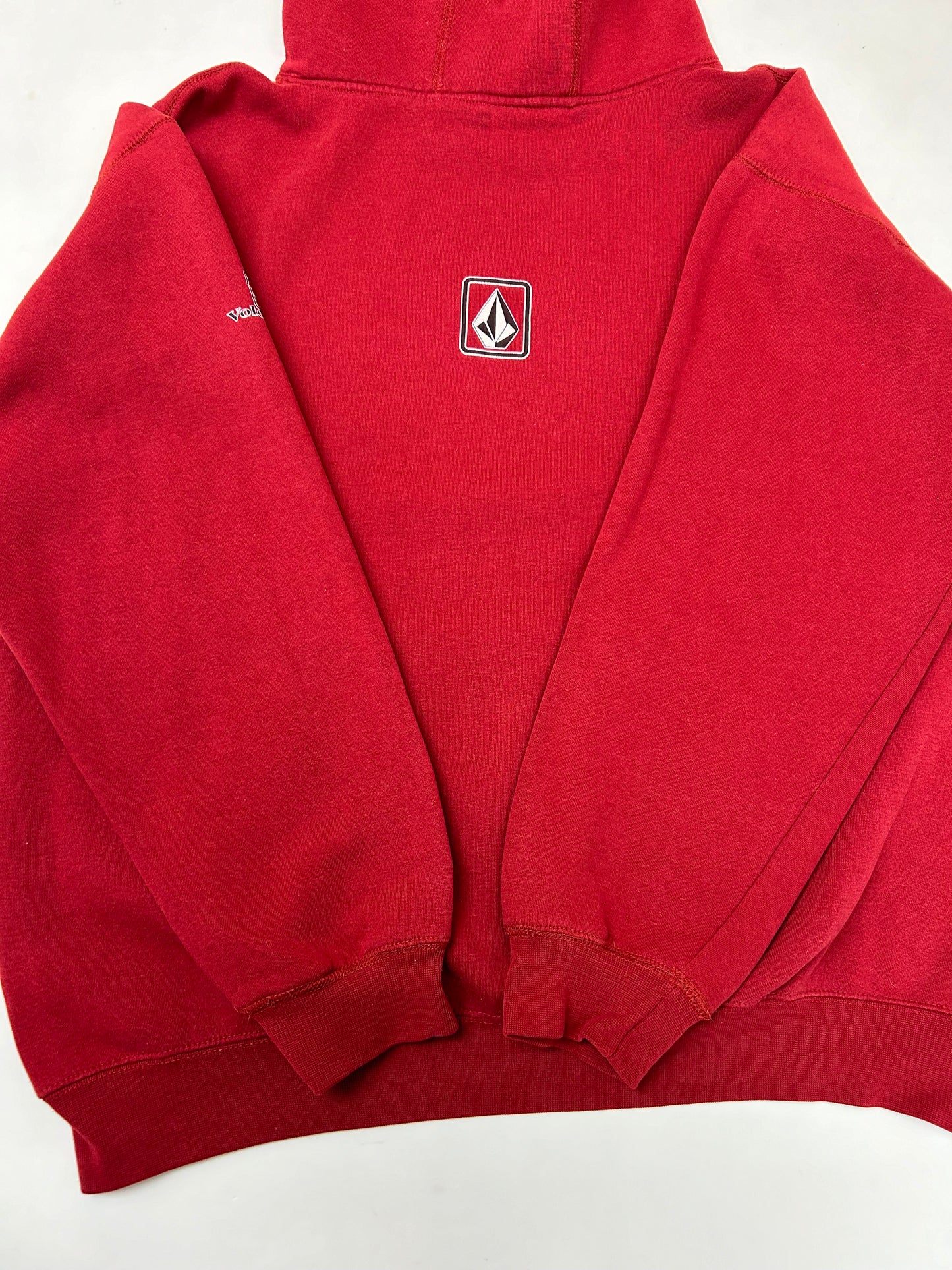 Vintage Volcom Stone The Only Constant Is Change Skate Surf Brand Hooded Sweatshirt Large 25.5x28.25 Inches Maroon