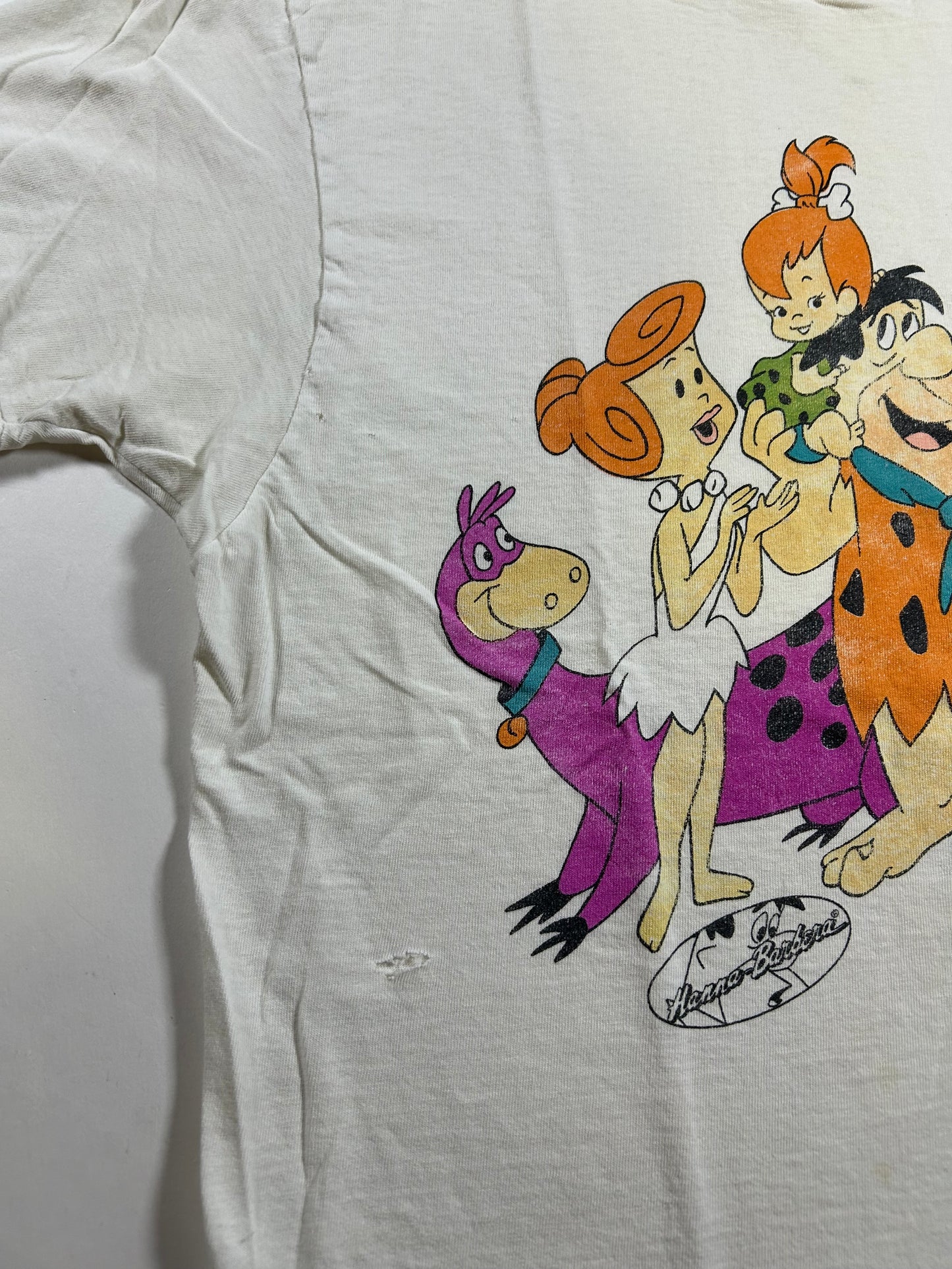 Vintage Flintstones Charters Cartoon Hanna-Barbera Made In USA Thrashed As Is 20.5x28 Inches Mediumish Fit