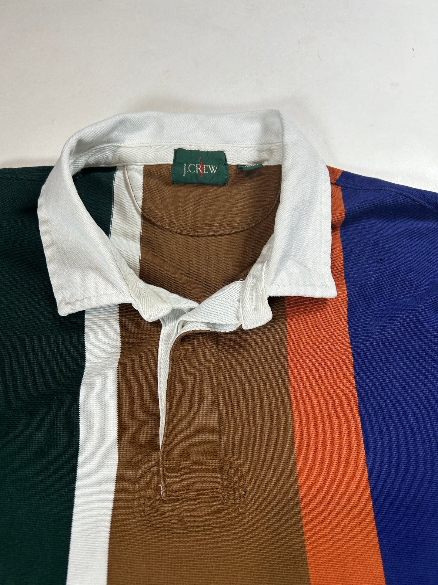 J. Crew Rugby Polo Big Stripe Color Long Sleeve Shirt XL 25x30.25 Inches FA22
