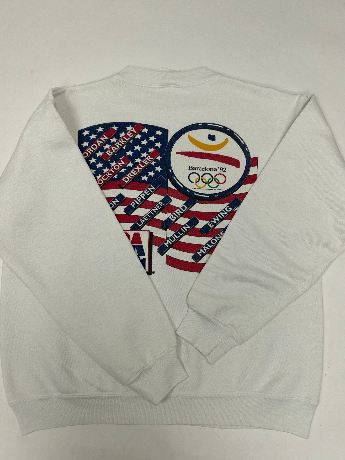 Vintage Salem Sportswear 1992 Barcelona Olympics Team USA Dream Team Caricature Crewneck Medium/Small Fit 22.5x24.75 Inches Great Wear