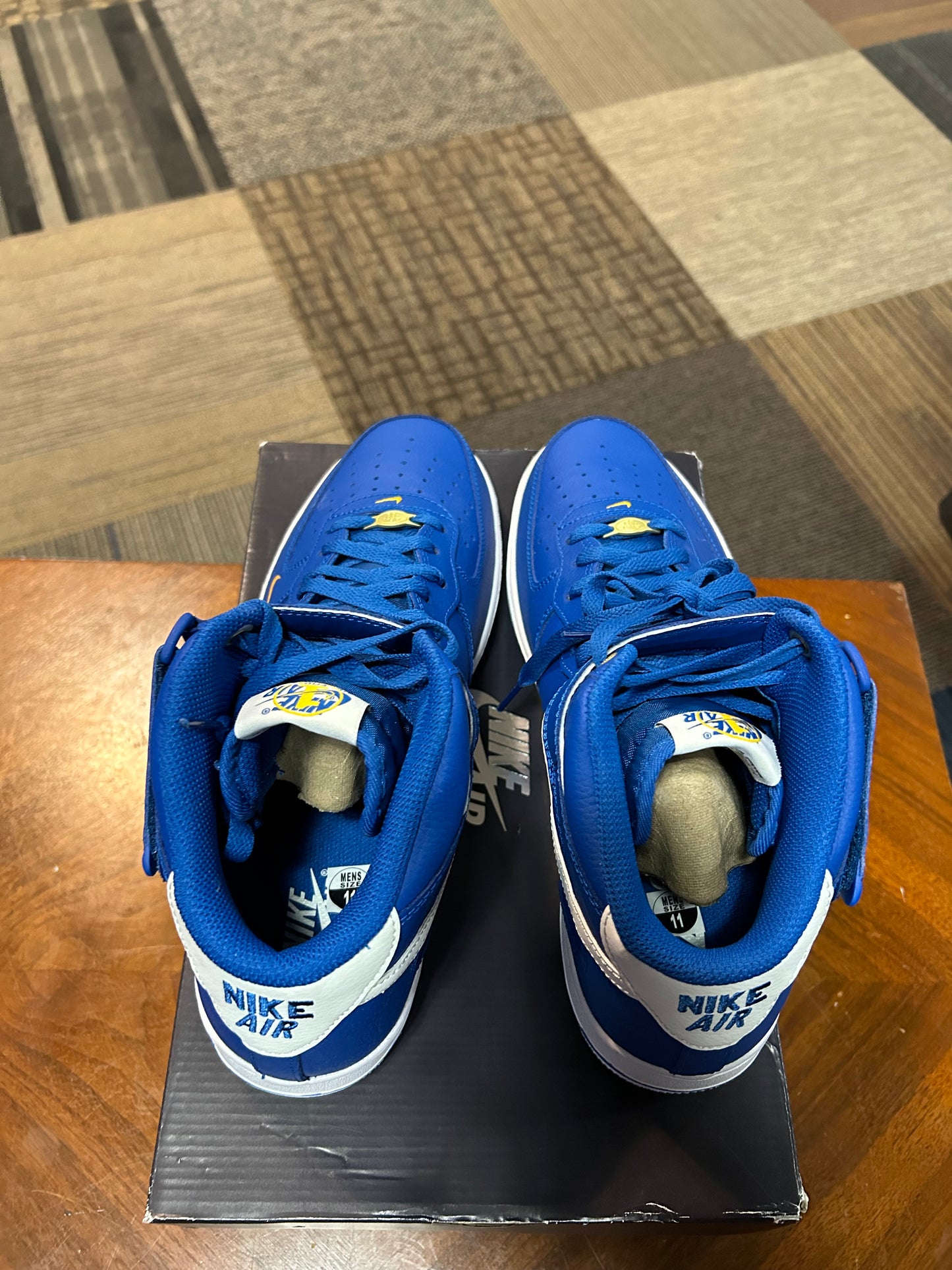 2022 Nike Air Force 1 '07 LV8 Mid 40th Anniversary Blue Jay Size 11 Brand New With Box