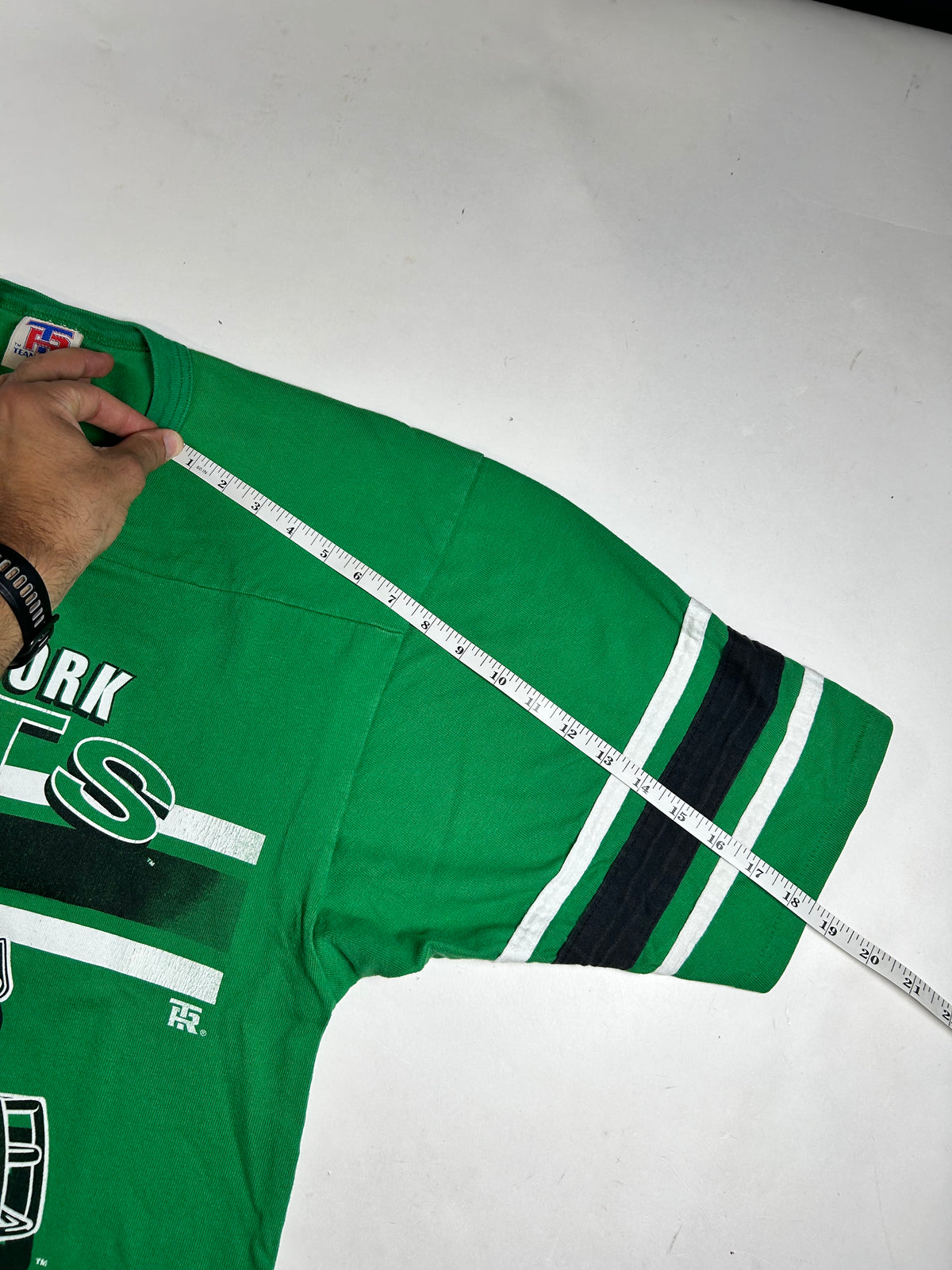 Vintage Team Rated New York Jets NFL 3/4 Sleeve Tee 1996 Medium 21x26 Inches As Is