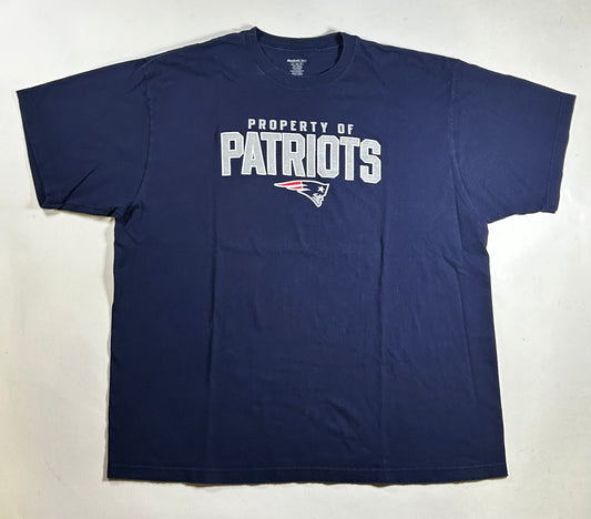 Vintage Reebok New England Patriots NFL Team Logo T Shirt 2XL 27x31.5 Inches
