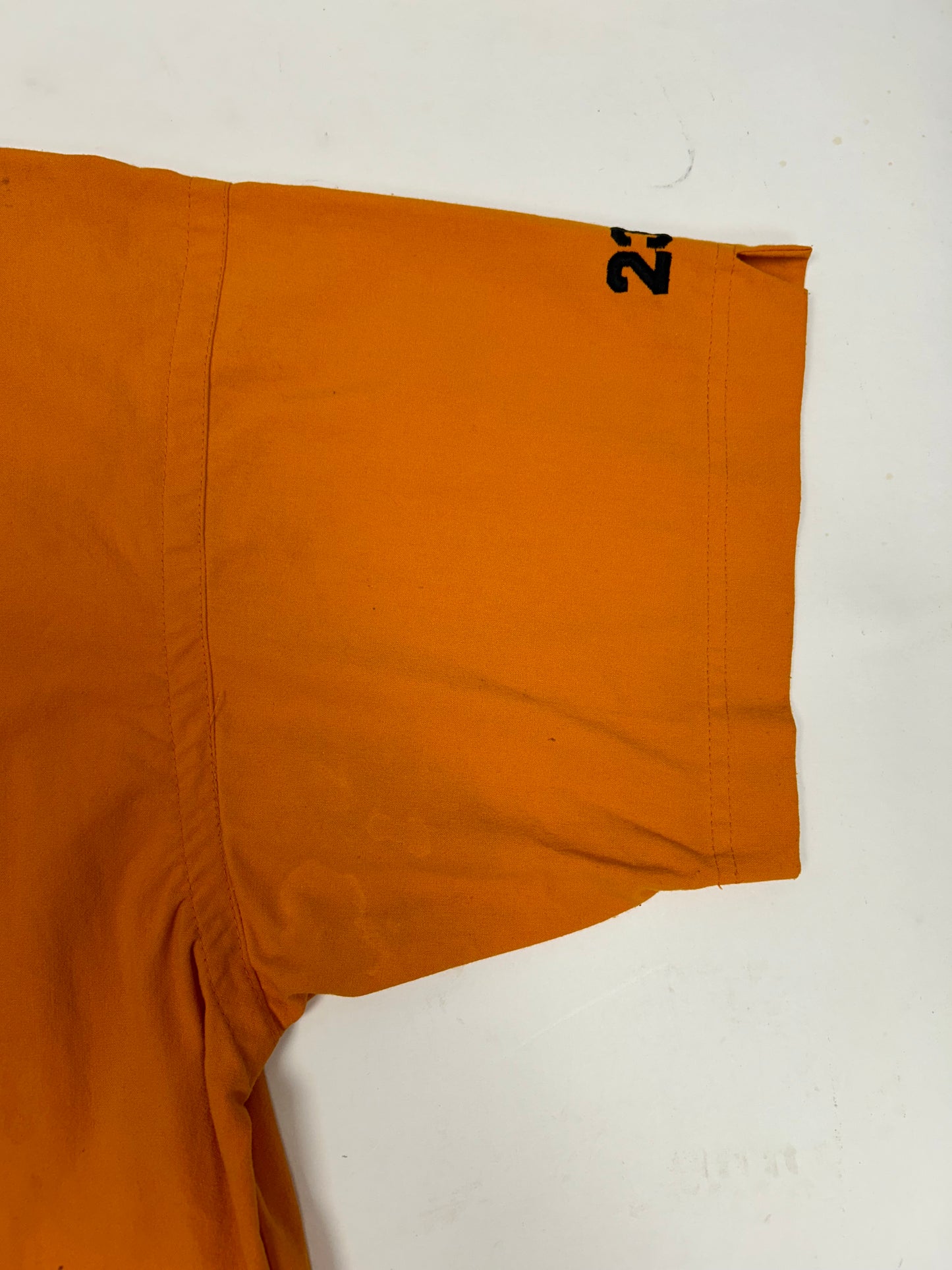 Vintage Nike Air Jordan 'Spellout Logo' Baseball Jersey Orange 1991 Rare Large 25.5x31/33.5 Inches