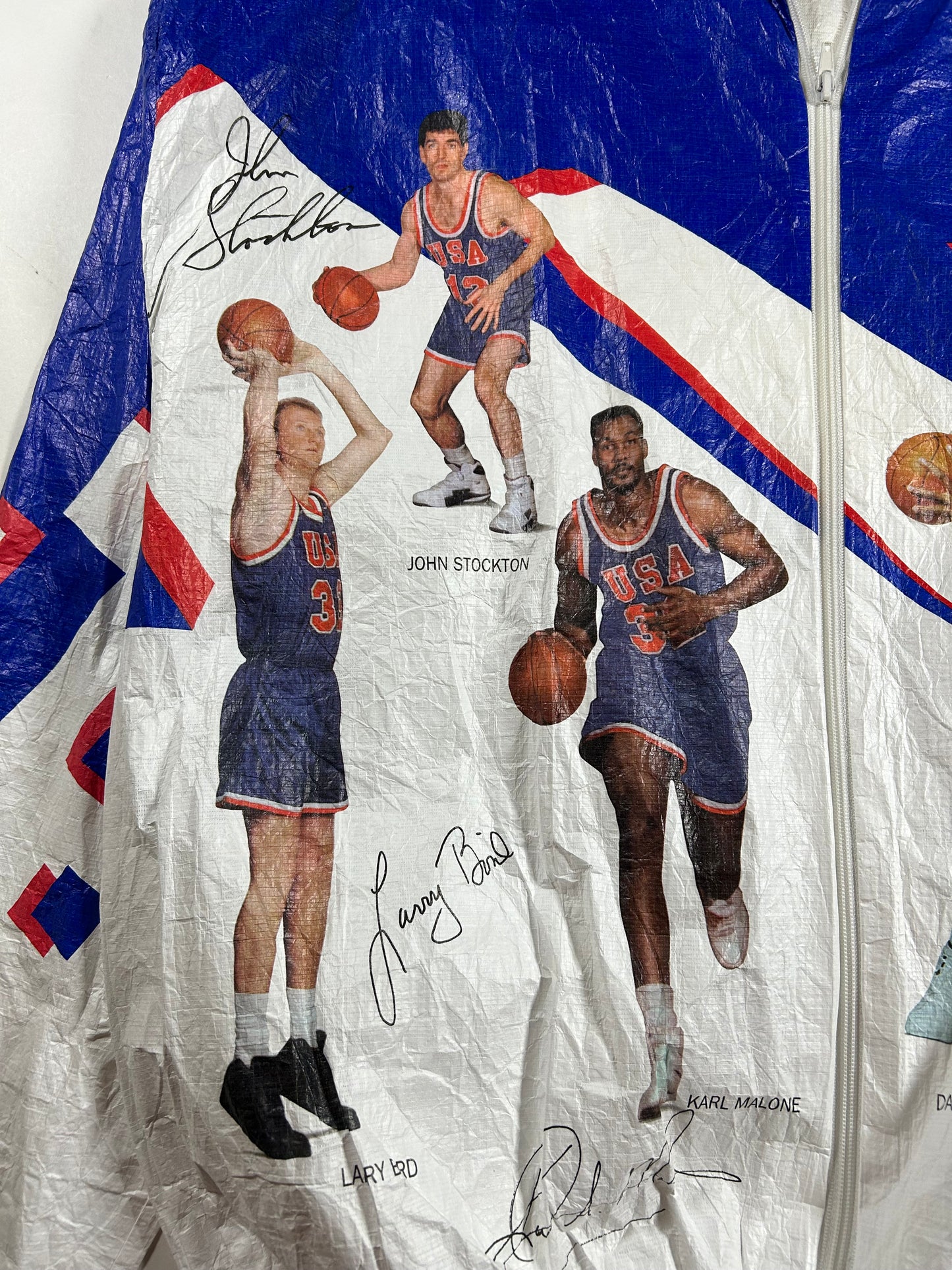 Vintage 1992 Barcelona Olympic Basketball Dream Team Jacket  Kellogg's Tyvek Size Large 25.75x27.25 Inches