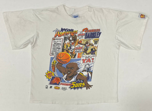 Vintage Salem Sportswear Zone Caricature Comic Charles Barkley Suns NBA Tee Youth Large 19.25x21.25 Inches