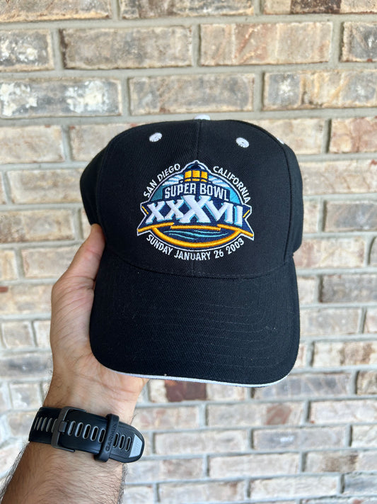 Vintage Reebok Super Bowl XXXVII 2003 San Diego Hat Embroidered Adjustable