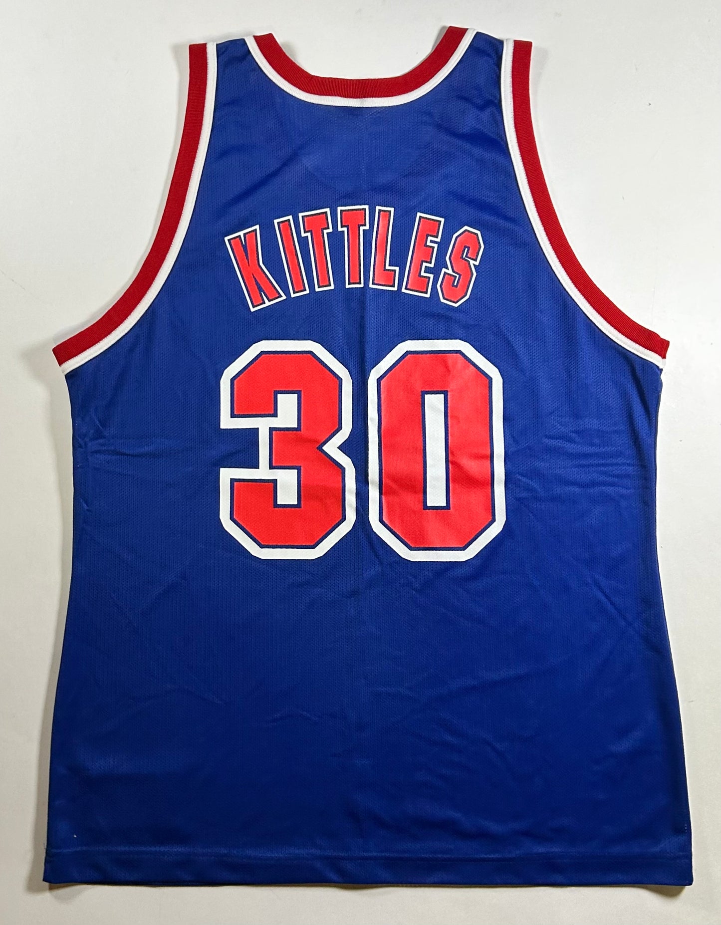 Vintage Champion Kerry Kittles New Jersey Nets NBA Jersey Blue 48 XL 23.75x33 Inches Clean Rare