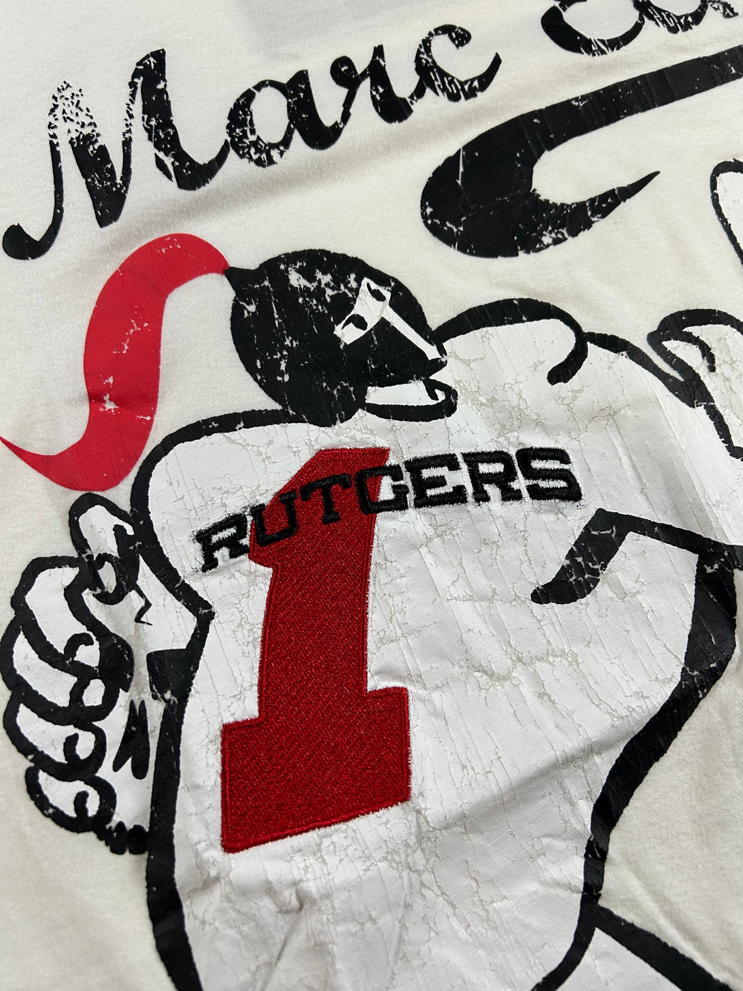 Vintage Eckō Marc Echō Cut & Sew Rutgers University Street Alchemists Football Tee Large White