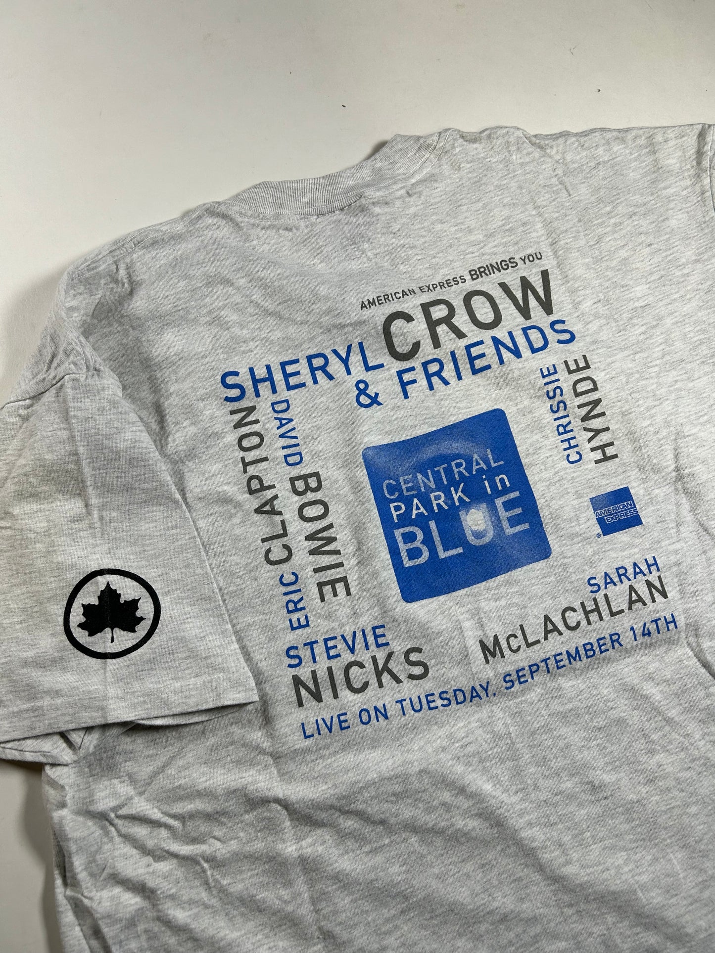 Vintage Sheryl Crow & Friends American Express Central Park 1999 Music Band Tee XL 23.75x30.75 Inches
