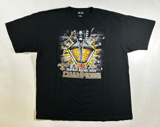 NFL Team Apparel New Orleans Saints Super Bowl XLIV Champion Tee 2XL 25.75x31.5 Inches