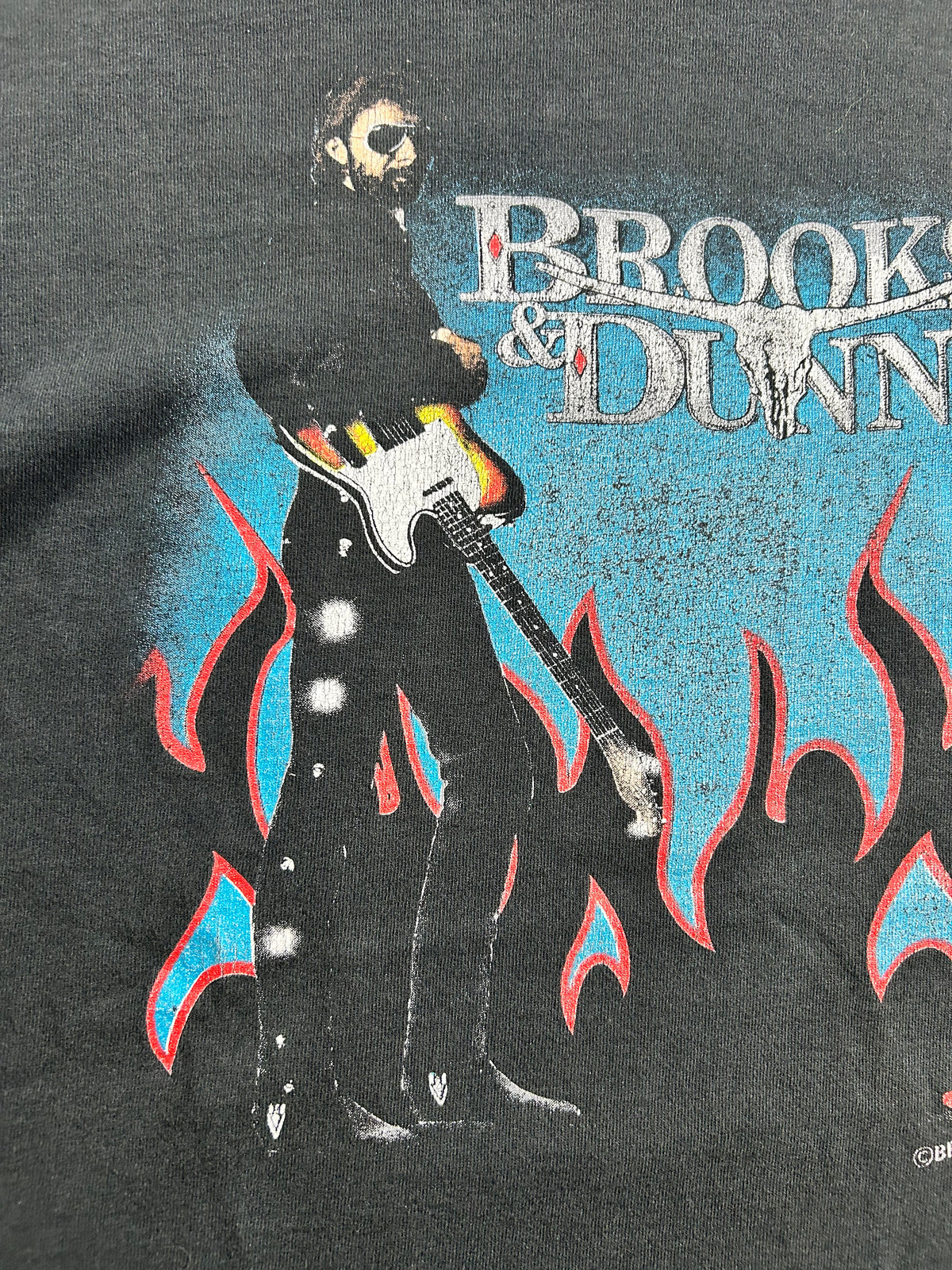Vintage Brooks And Dunn Hard Workin’ Man Tour 1993 Country Music Tee XL 24x30.25 Inches As Is Great Wear & Fading.