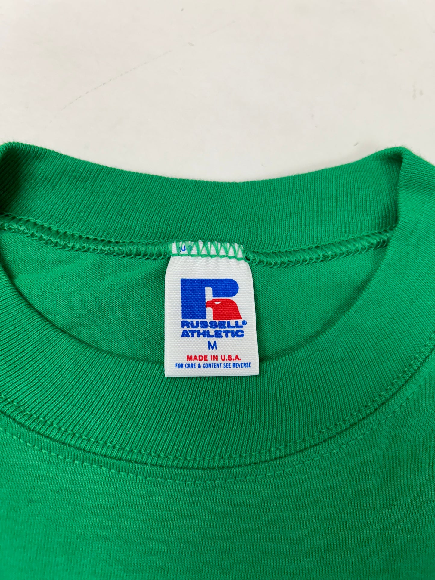 Edgewood NJ first edition “Deeper Than The Roots.” Tee Medium 90s Russell Athletic USA 100% Cotton Kelley Green DS With Tag