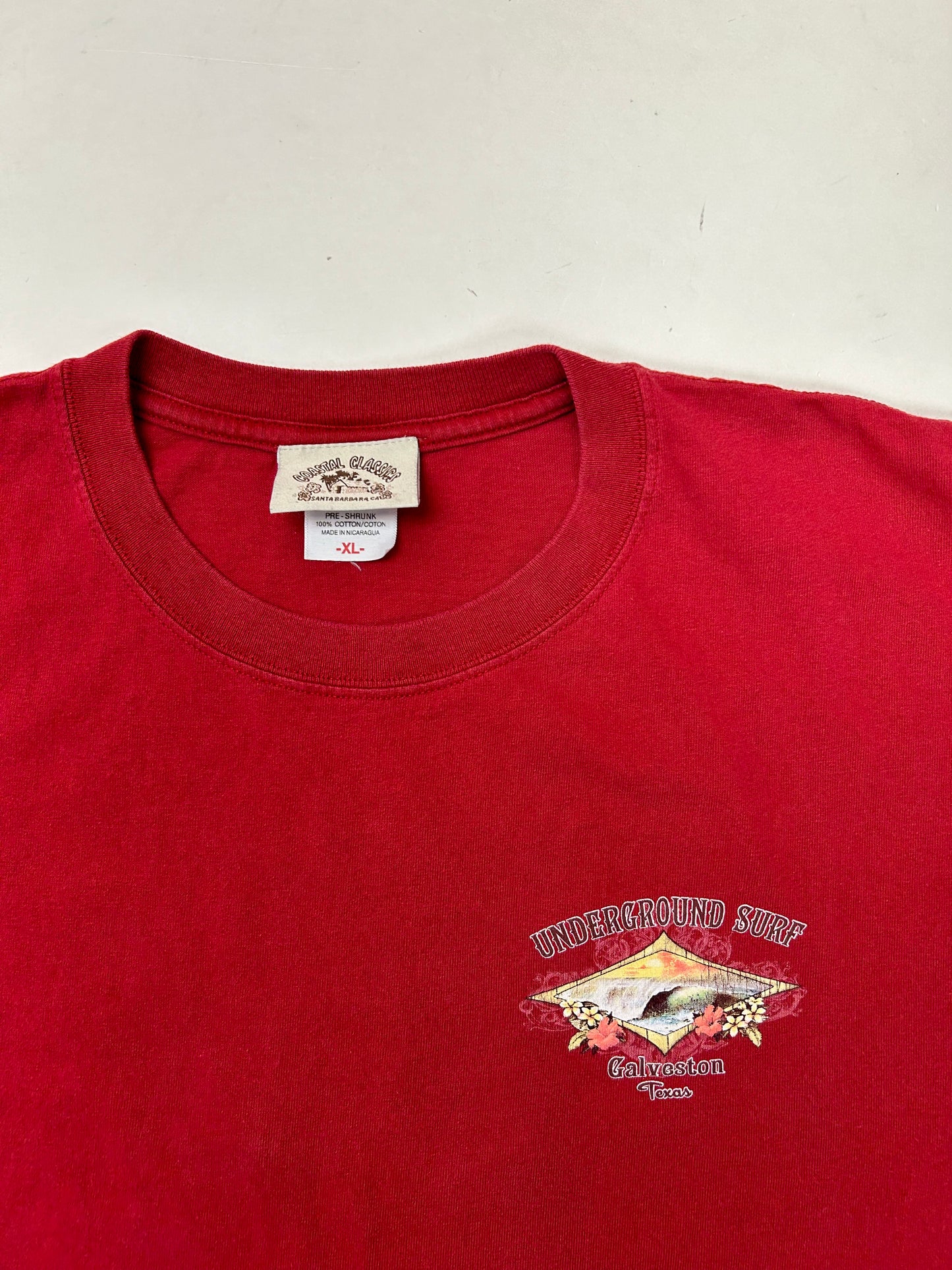 Vintage 00s Underground Surf Galveston Texas Tee XL 23.5x28.75 Inches