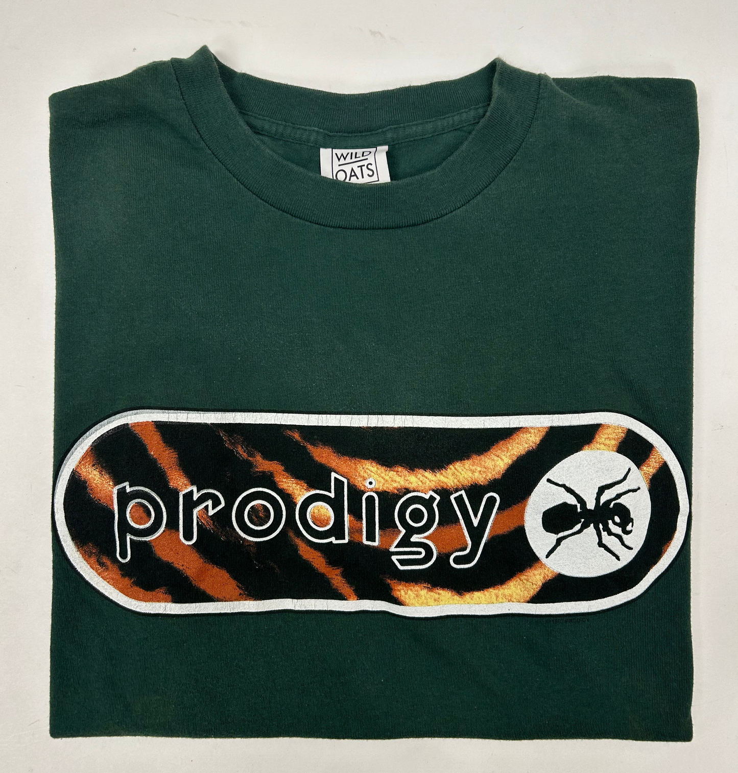 Vintage The Prodigy Fat Land Firestarter 1997 Wild Oats Tee Large 22.25x30.25 Inches Faded Green