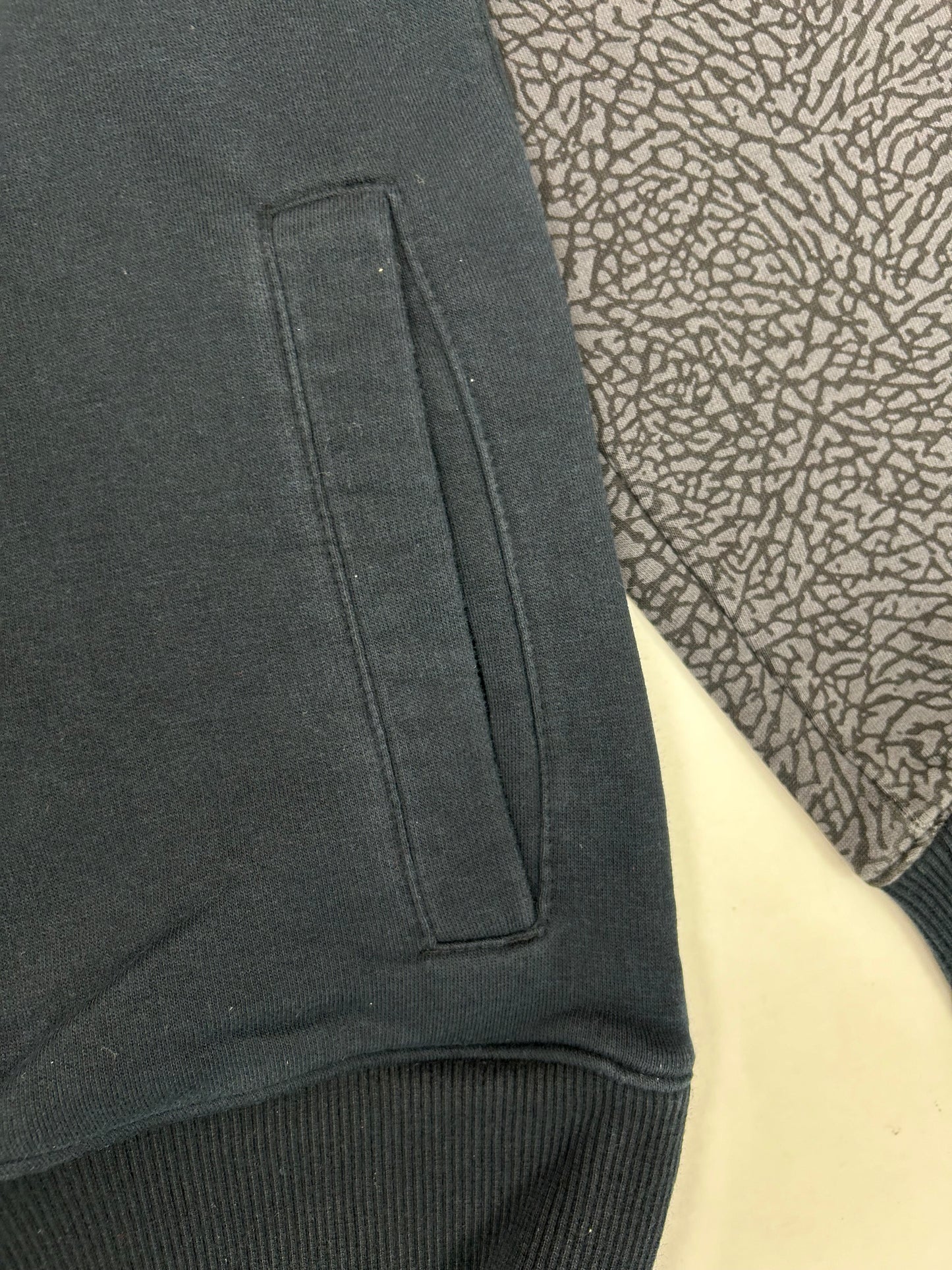 Air Jordan Cement Elephant Print 1/4 Zip Sweatshirt Retro 3 Black Cement Medium 20.5x27 Inches