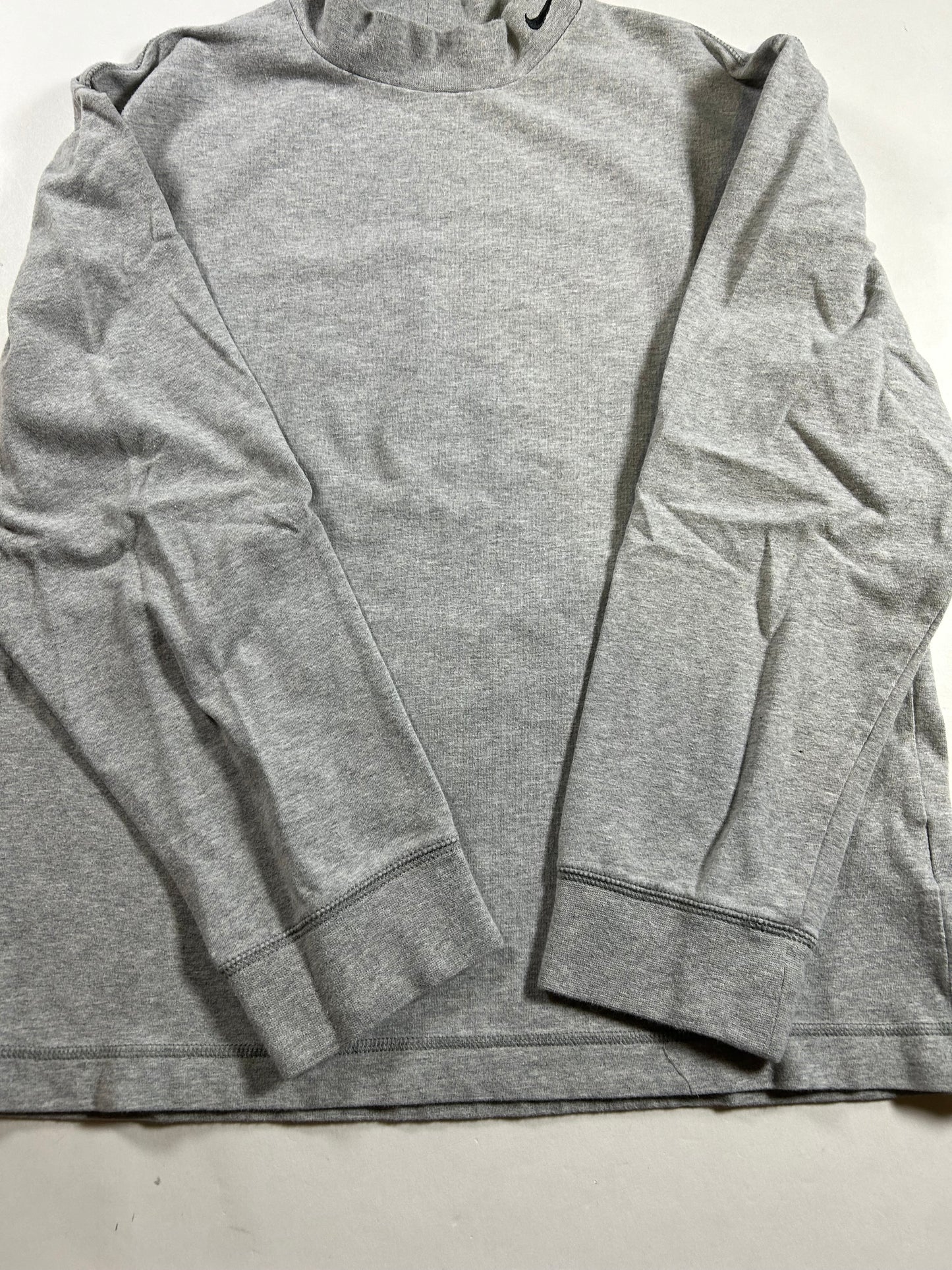 Vintage 00s Nike Swoosh Embroidered Mock Neck Long Sleeve Shirt Small 20.5x24.5 Inches Gray