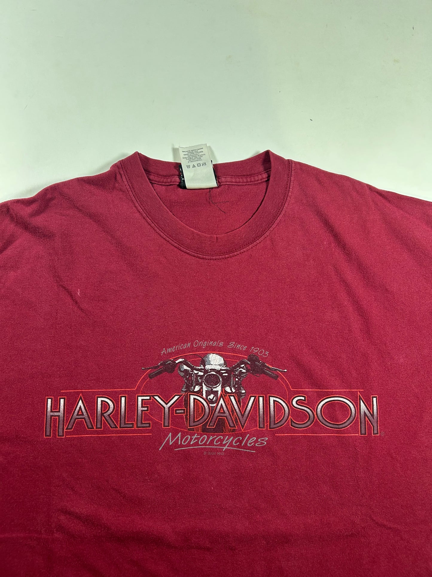Vintage 2000s Harley Davidson O’Tooles Wurtsboro, NY Tee XL 23.75x30 Inches As Is Maroon