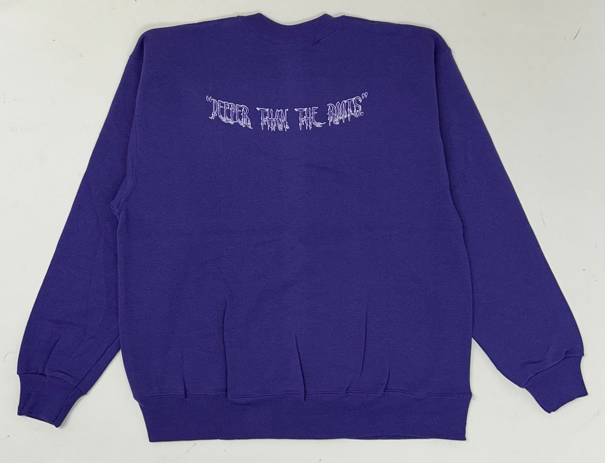 Edgewood New Jersey Deeper Than The Roots Crewneck Sweatshirts Hanes Activewear Tag 50/50 Blend USA/Mexico M/L Fit 23.5x27.5 Inches Purple