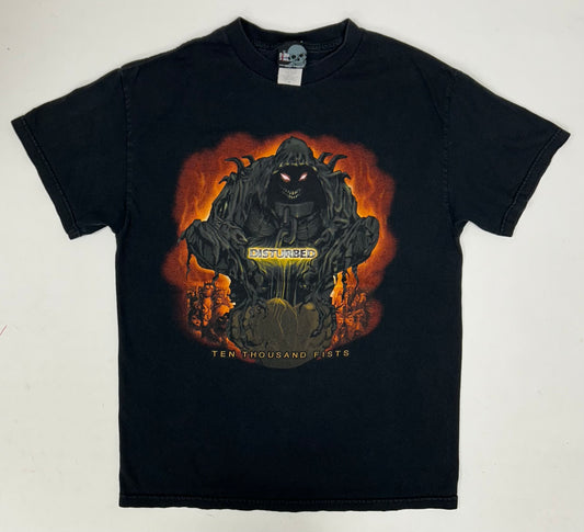 Vintage Disturbed Ten Thousand Fist 2005 Band Music Tee Y2K Size Medium Shirt