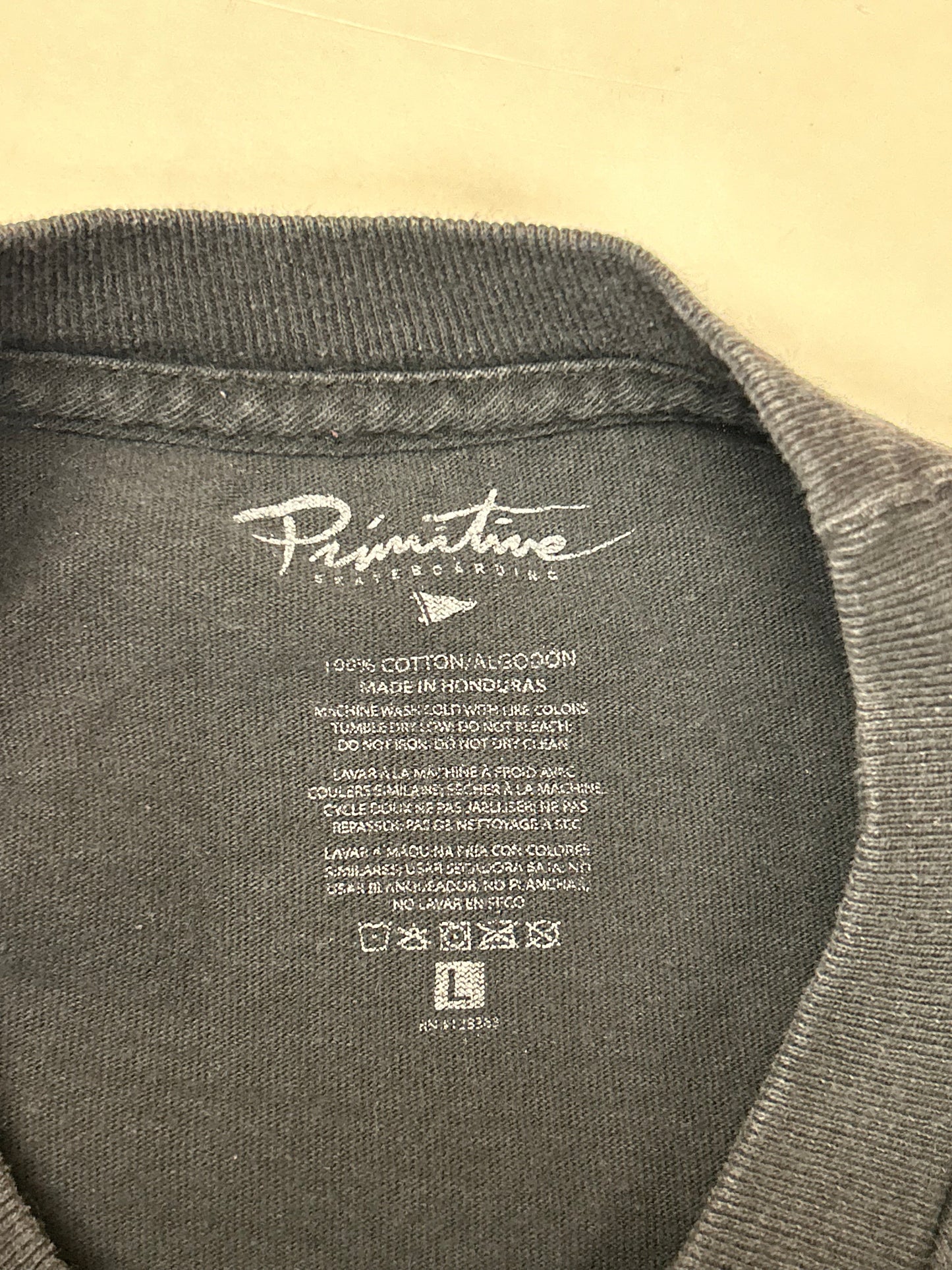 Primitive Skateboards Primitive Above Everything Bear Clouds Graphic Tee Large 21.5x28.75 Inches Black As Is