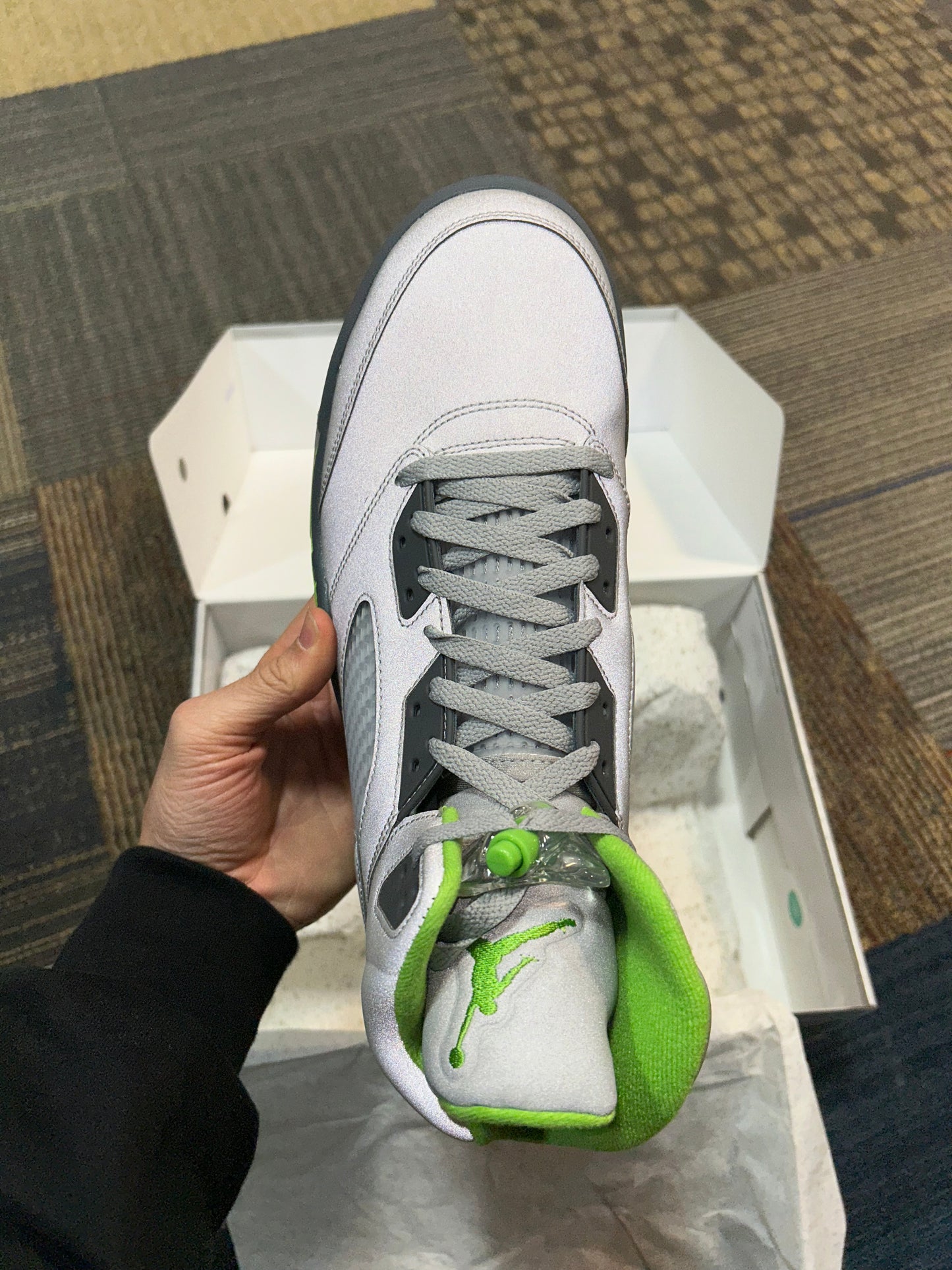 2022 Nike Air Jordan 5 Retro Green Bean 3M Size 13 DS Brand New