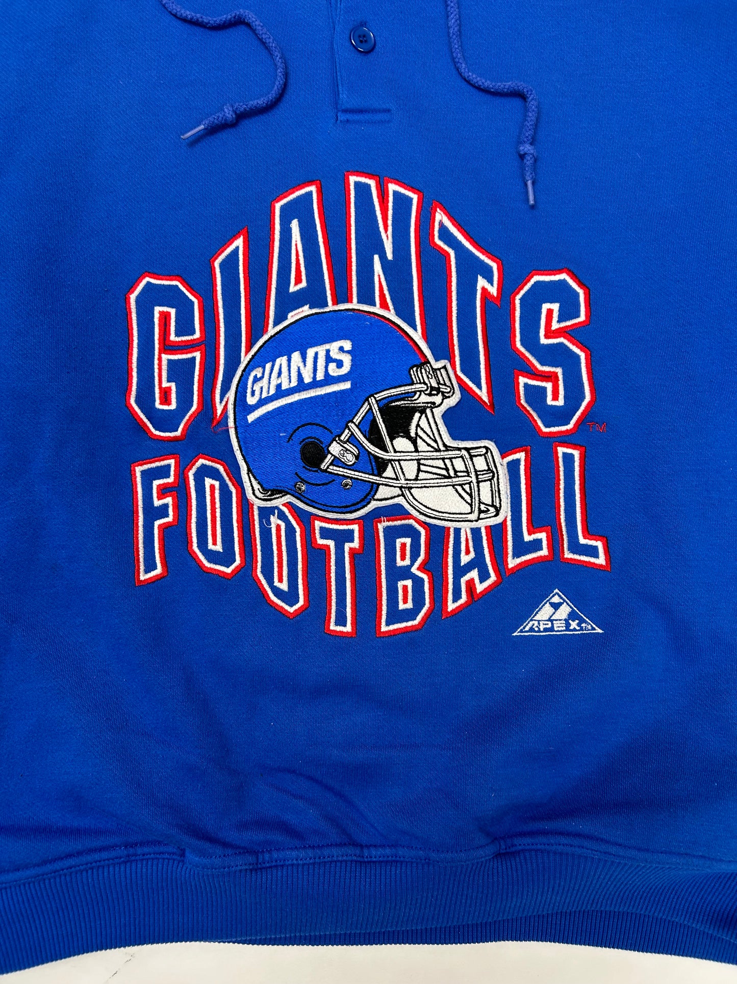 Vintage Pro-Line Apex One New York Giants Hooded Sweatshirt Large/Medium 24.75x26.5 Inches