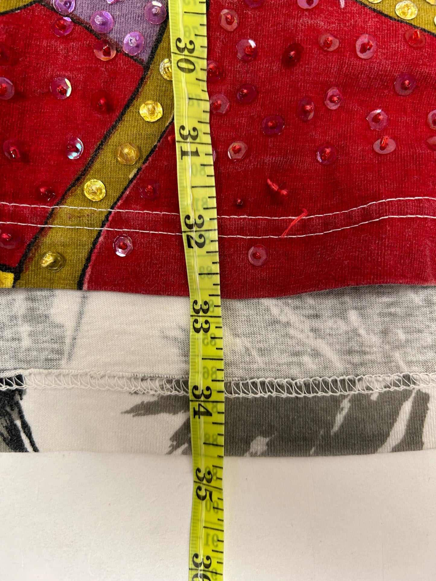 Vintage Disney JouJou Villains Cruella Maleficent Captian Hook Beaded Shirt Big 2XL For 25.5x32.75/34.75 Inches As Is Has Flaws