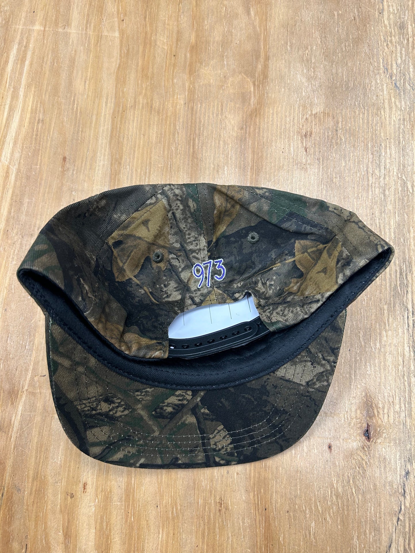 Edgewood NJ EW 973 Team Logo 5 Panel Cotton Adjustable SnapBack Hat Vintage Camo