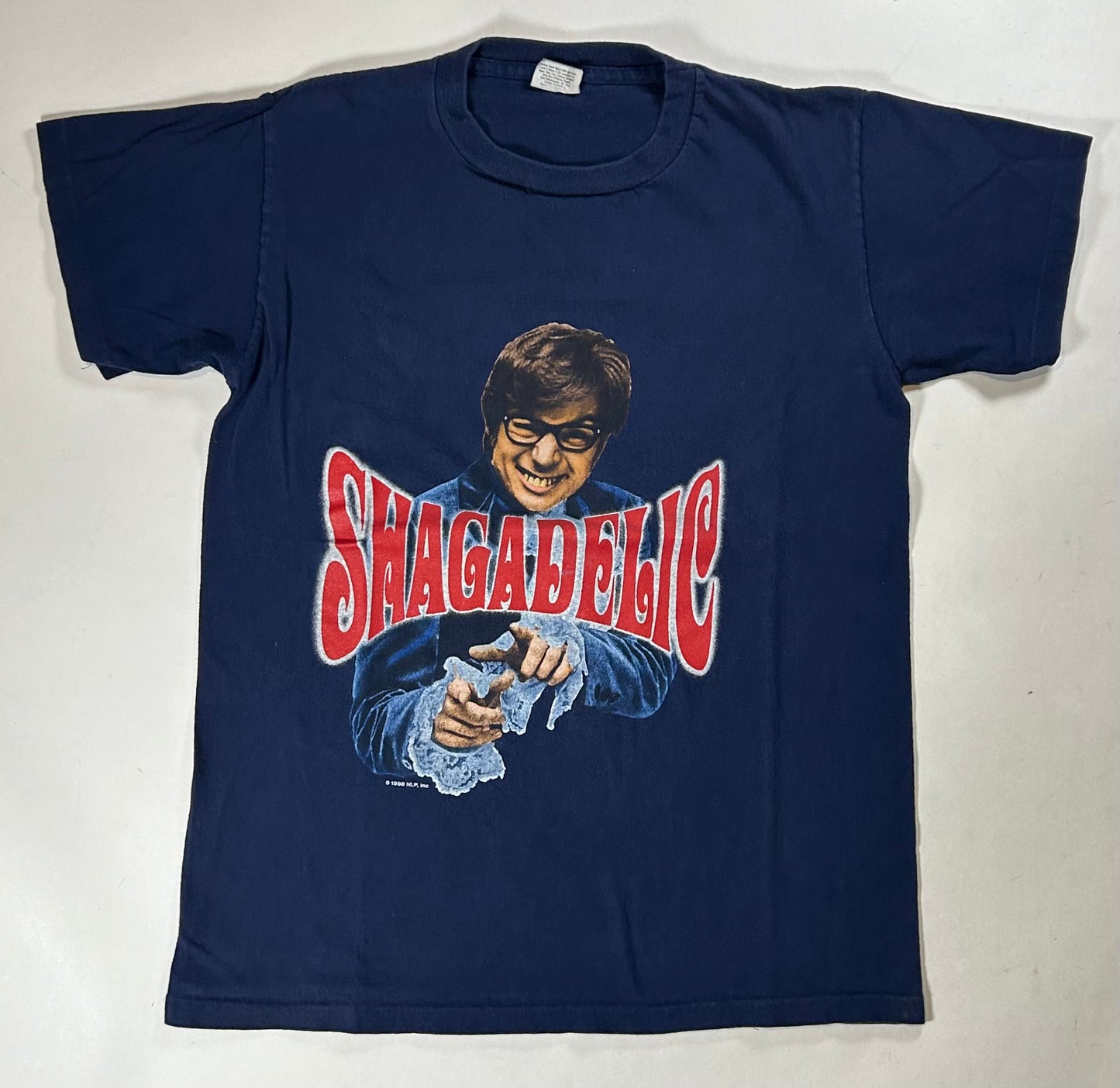 Vintage 1998 Austin Powers Shagadelic Shall We Shag Now Or Shag Later Medium 20x.27.25 Inches Tee