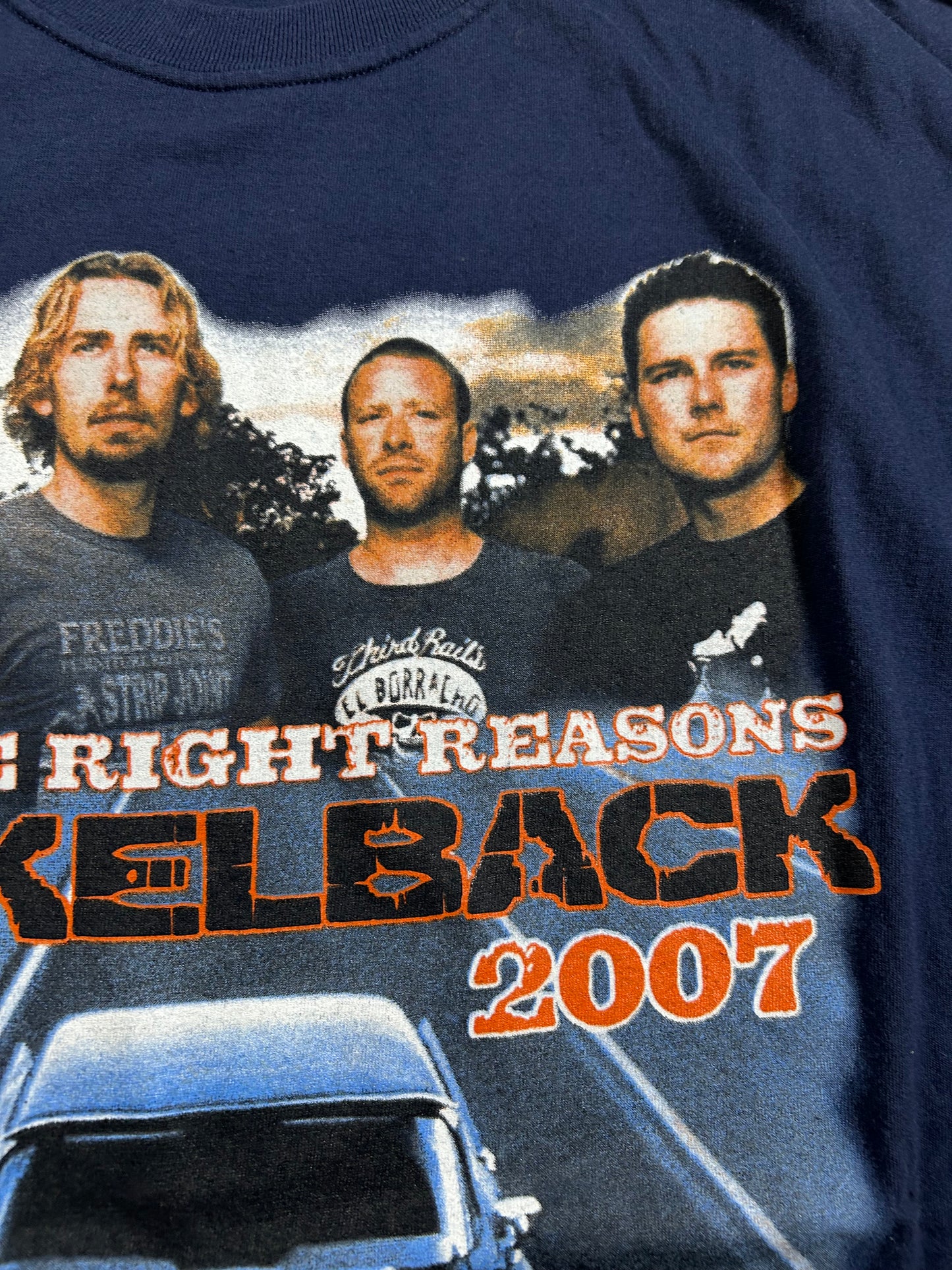 Vintage Nickelback Shirt All The Right Reasons Tour 2007 Tee Parking Lot XL/L 23.25x30.75 Inches