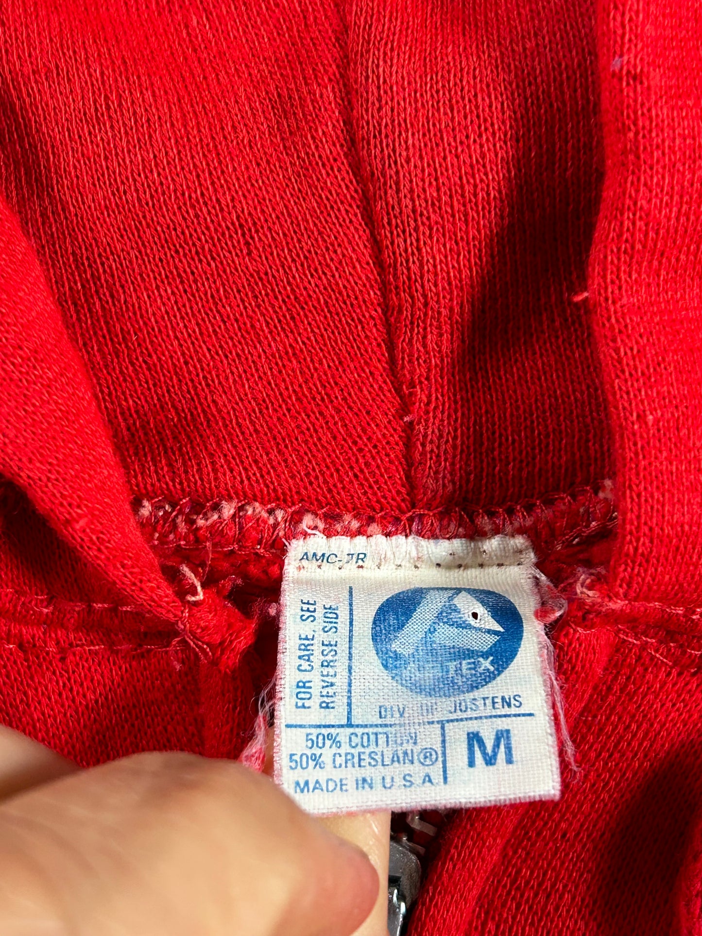 Vintage 80s Artex Stanford University Zip Up Hoodie Sweatshirt Made in USA 21x23 Inches