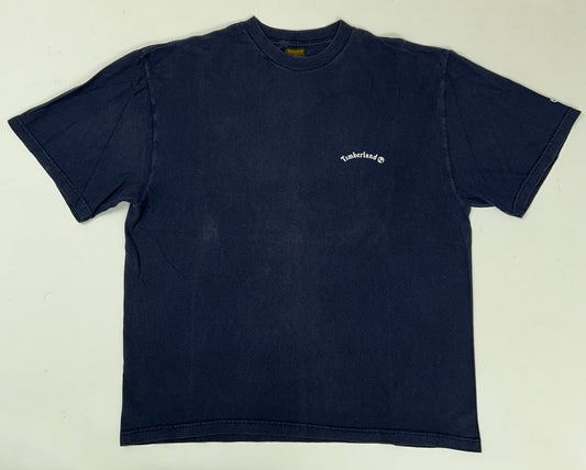Vintage Timberland Weather Gear Brand Logo Tee Worn In XL 23.75x28.25 Inches Navy