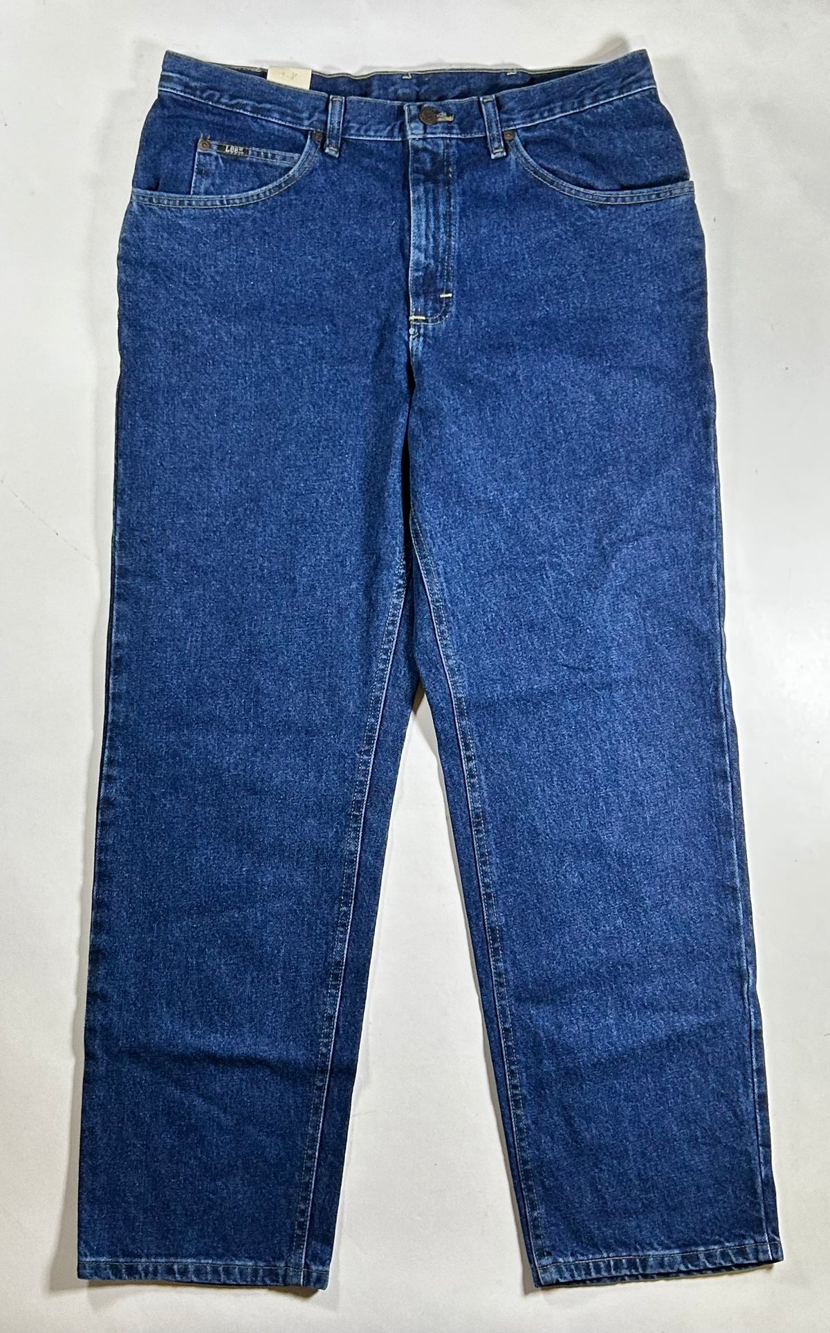 Vintage Lee Blue Jeans Relaxed Fit Deadstock NWT Size 36x30 Tapered Leg 1999 New About 17.25x42 Inches