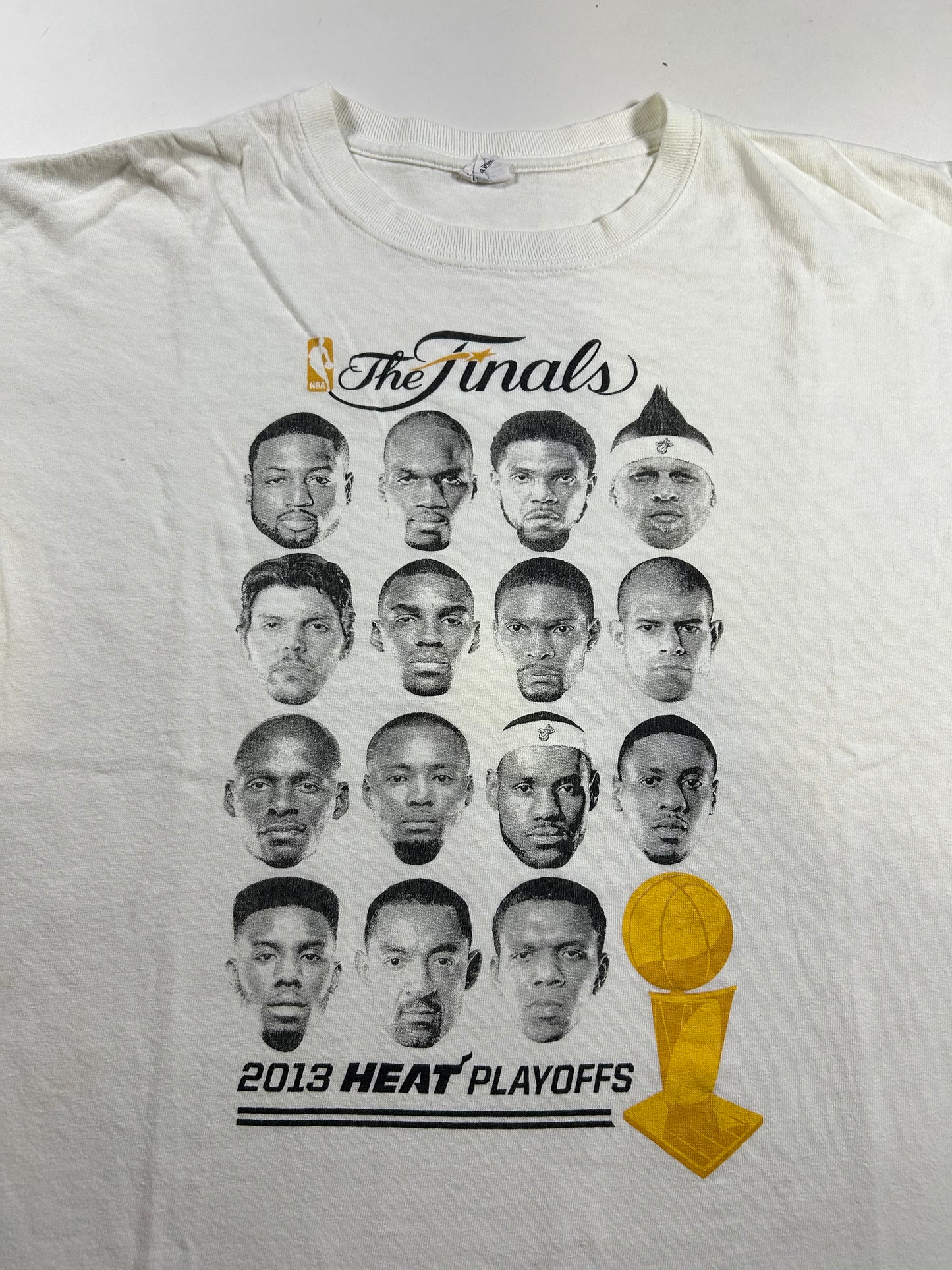 Miami Heat The Finals 2013 NBA Playoffs Players Face T-Shirt XL 23.75x27.5 Inches Anvil As Is