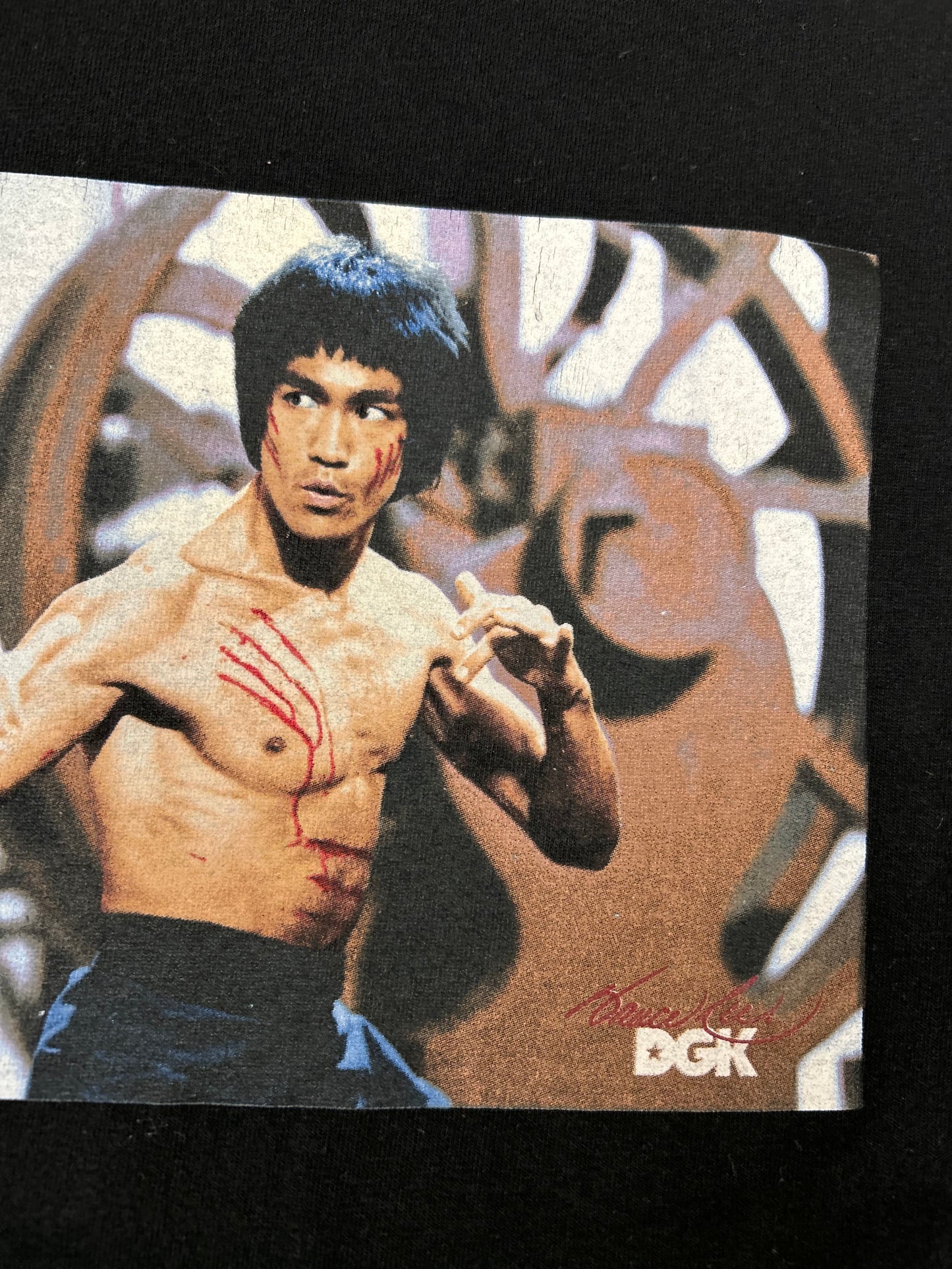 DGK Bruce Lee Karate Graphic Skate Tee Skateboarding Collab Large 21.5x29 Inches Black