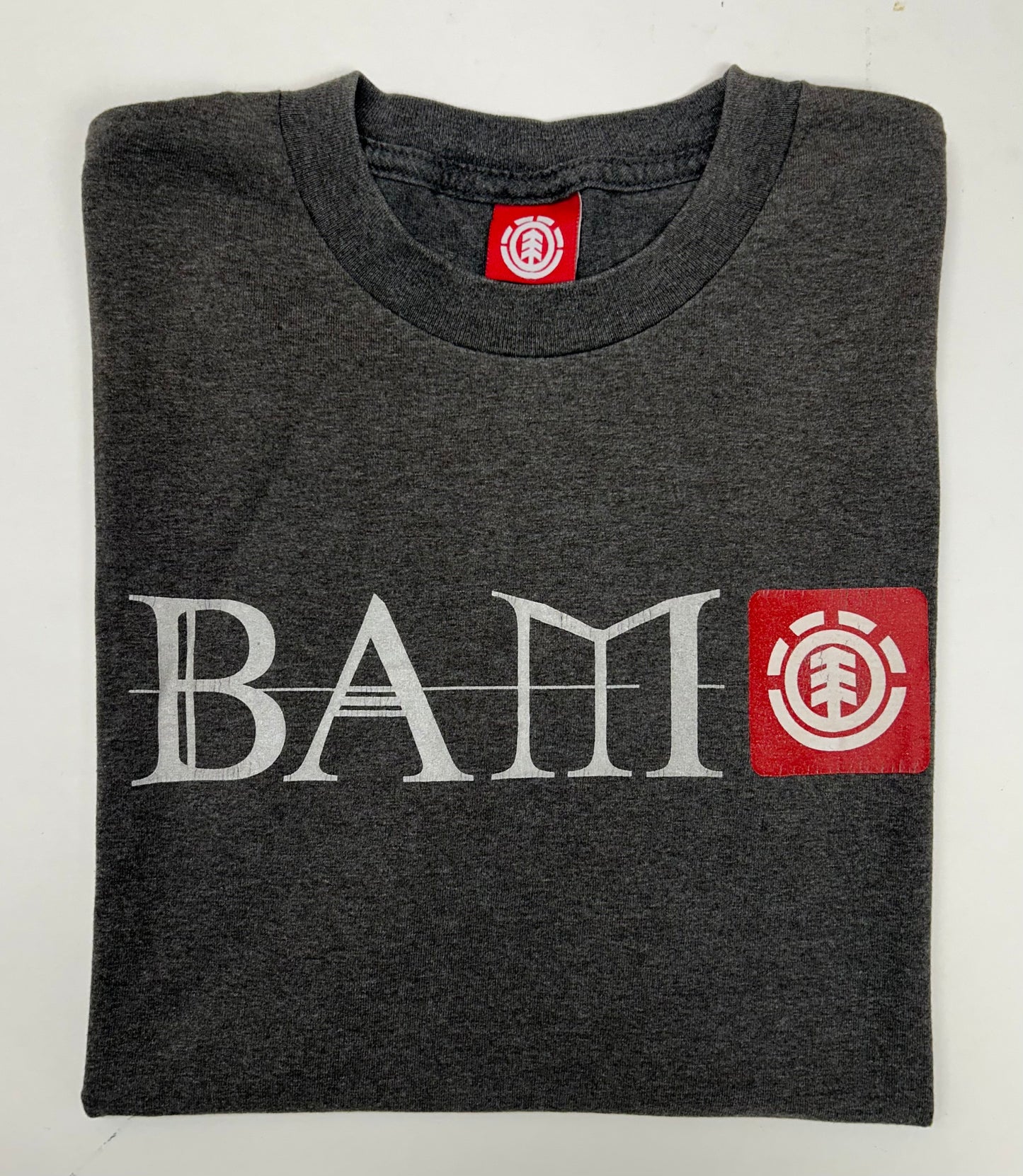Vintage Element Skateboards BAM Margera HIm Logo Skate Tee Large 21.5x29 Inches As Is