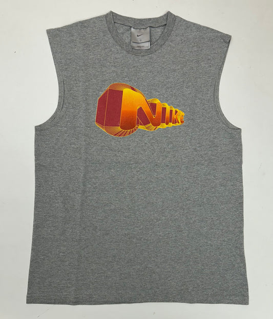 Vintage 00s Nike Bubble Spell Out Sleeveless Tank Top Shirt Youth Large 17.75x24.75 Inches