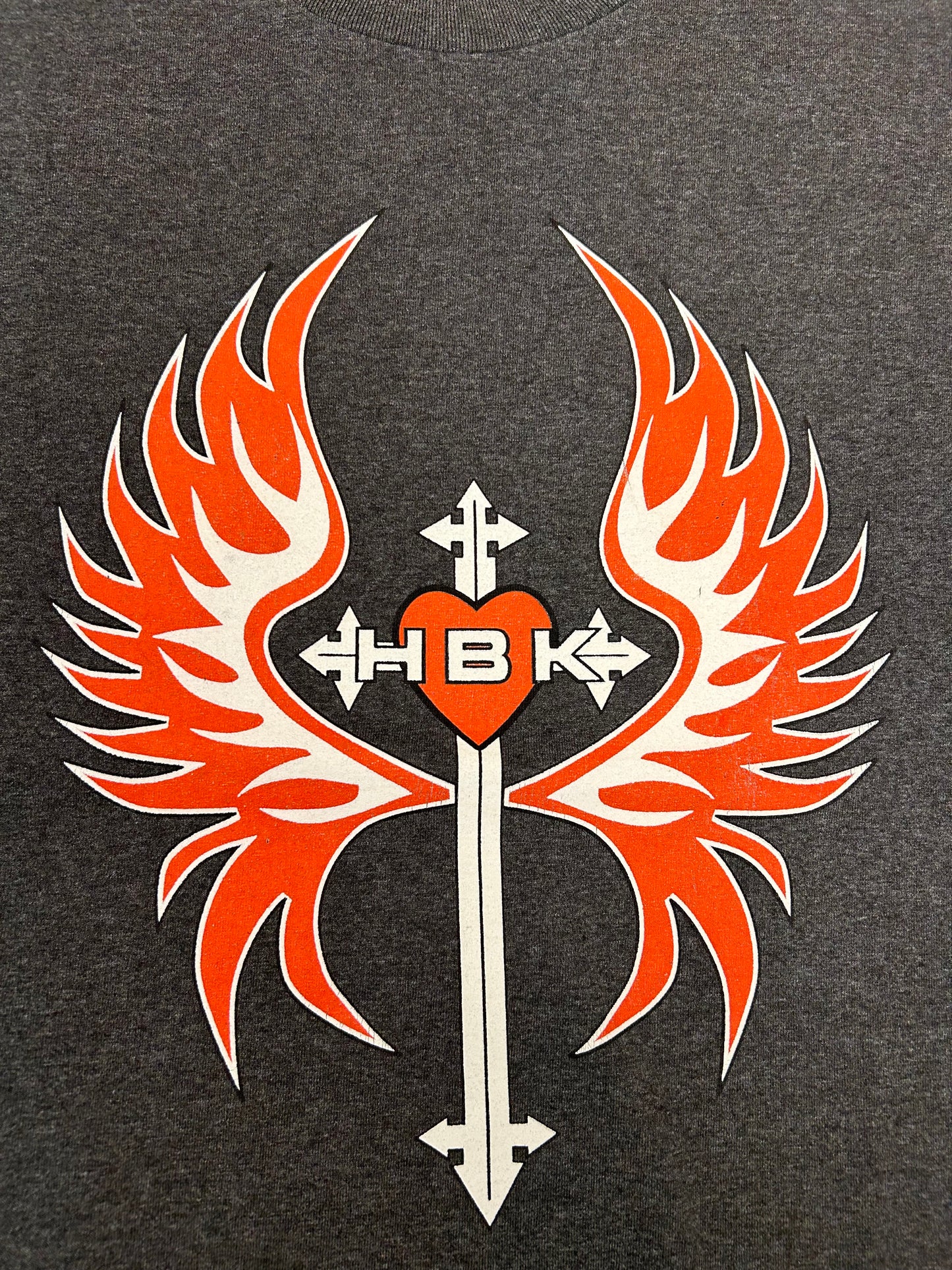 Vintage 00s WWE Shawn Michaels HBK Rise Above Wrestling Tee Large 21x29.5 Inches Gray As Is