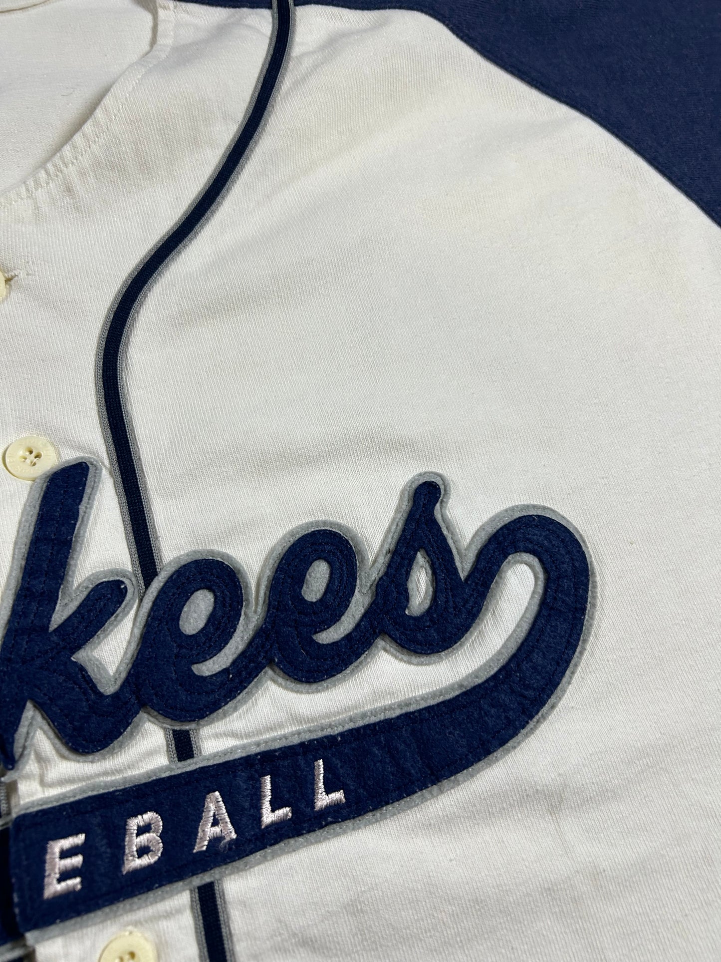 Vintage Starter New York Yankees Embroidery Script Spell Out Blank Jersey XL 26.5x32.75 Inches