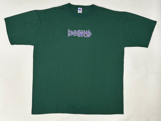Edgewood NJ first edition “Deeper Than The Roots.” Tee XL Big Fit 25.75x31 Inches Forest Green 00s Russell Athletic NuBlend