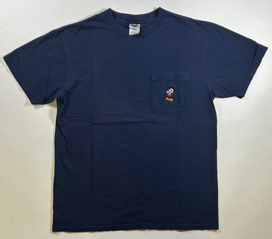 Vintage The Disney Catalog Mickey Mouse Embroidered Logo Pocket Tee Medium 21.5x28.25 Inches Big Fit As Is