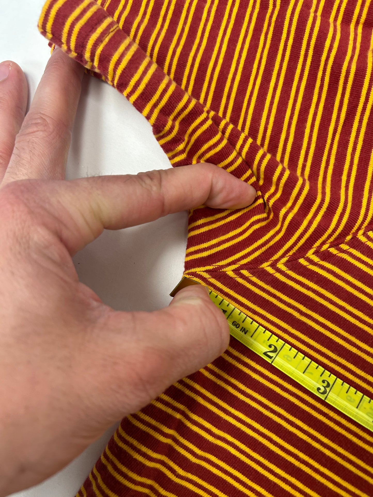 Yellow & Red Abercrombie Striped Polo Medium