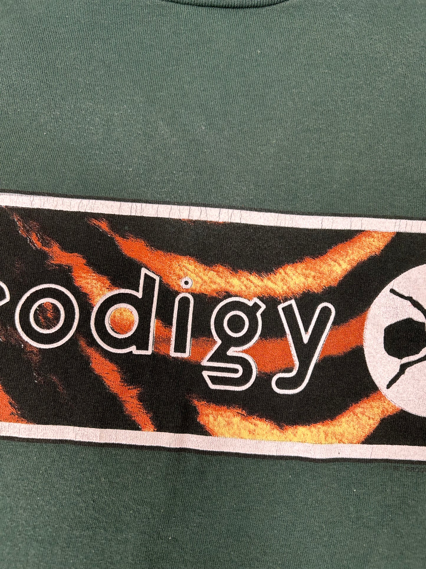 Vintage The Prodigy Fat Land Firestarter 1997 Wild Oats Tee Large 22.25x30.25 Inches Faded Green