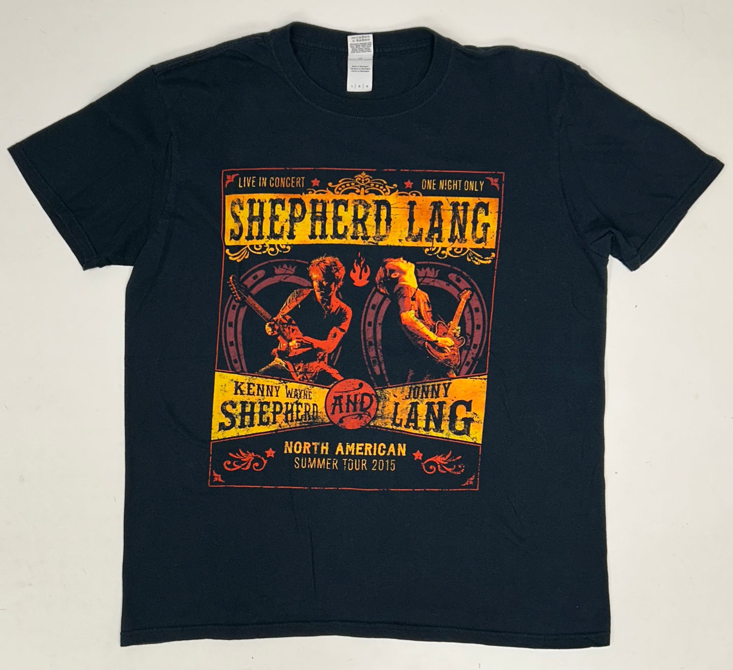 Kenny Wayne Shepherd Jonny Lang Music Tee North American Summer Tour 2015 Large 22.25x27.75