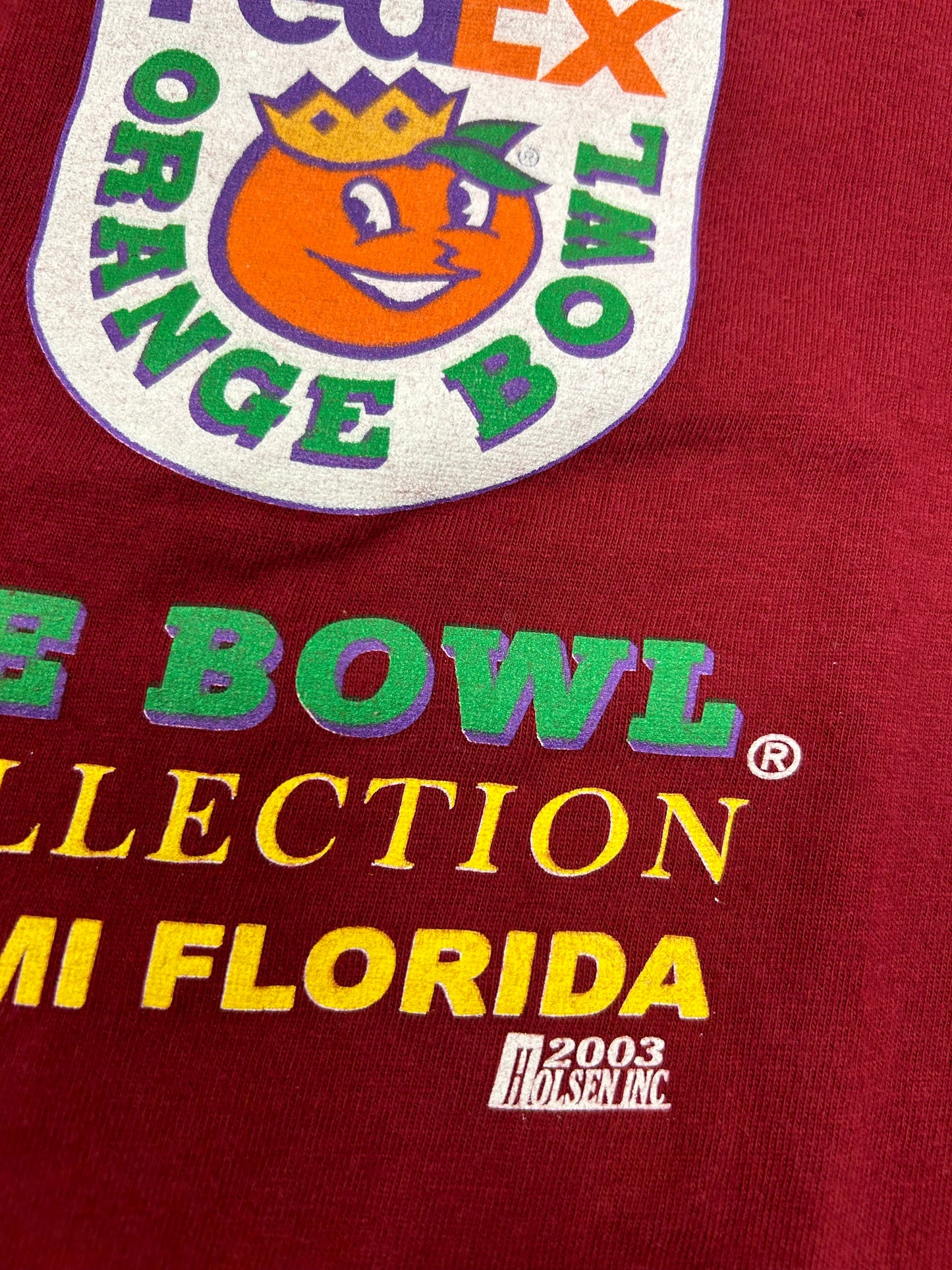 Vintage USC Trojans 2003 FedEx Orange Bowl Championship College Football Tee XL.