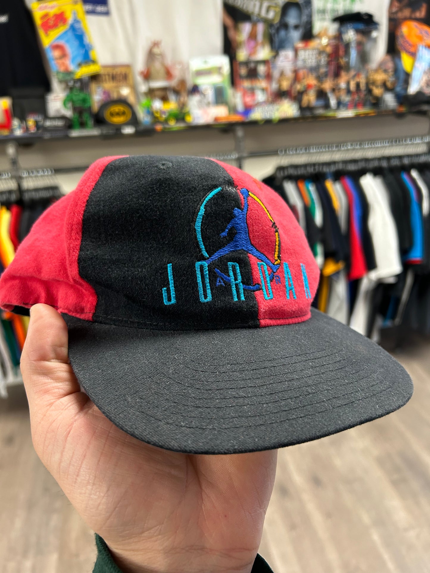 Vintage Nike Air Jordan 8 VIII Aqua SnapBack Hat Jump Man Michael Jordan 1993 OG