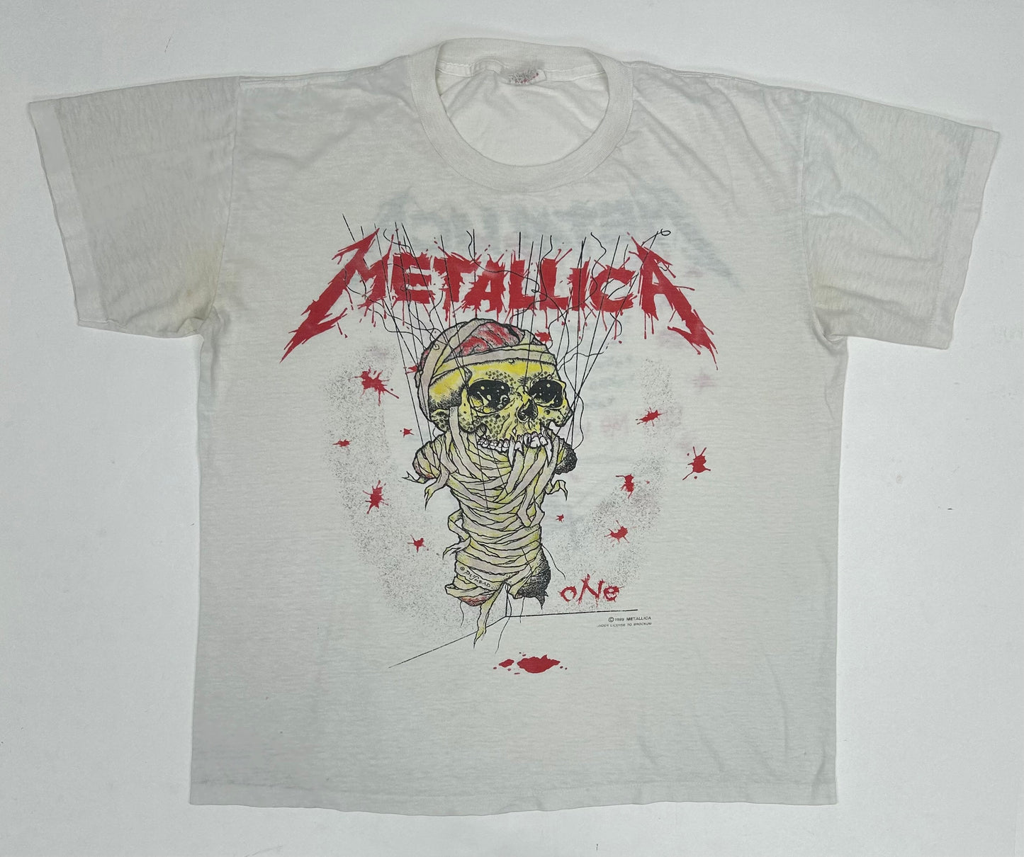 Vintage 1989 Metallica One Landmine Left Me With Life In Hell Pushead Band Music Tee 22x25 M/L Fit